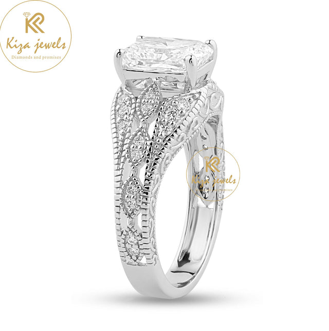 2.456 TDW Radiant & Round Cut Women's Engagement Diamond Ring