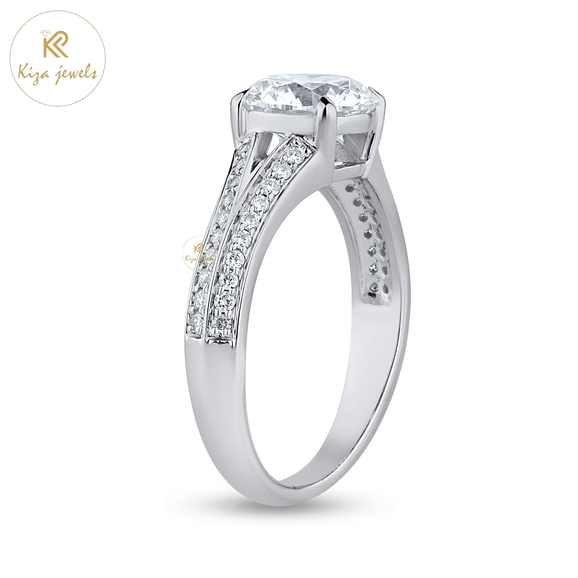 1.70 TDW Round Cut Women's Engagement Diamond Ring