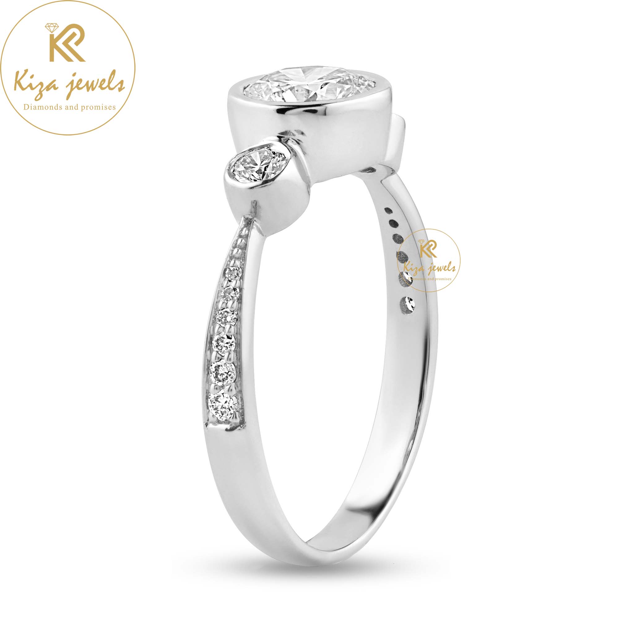 1.20 TDW Round Cut Women's Engagement Diamond Ring