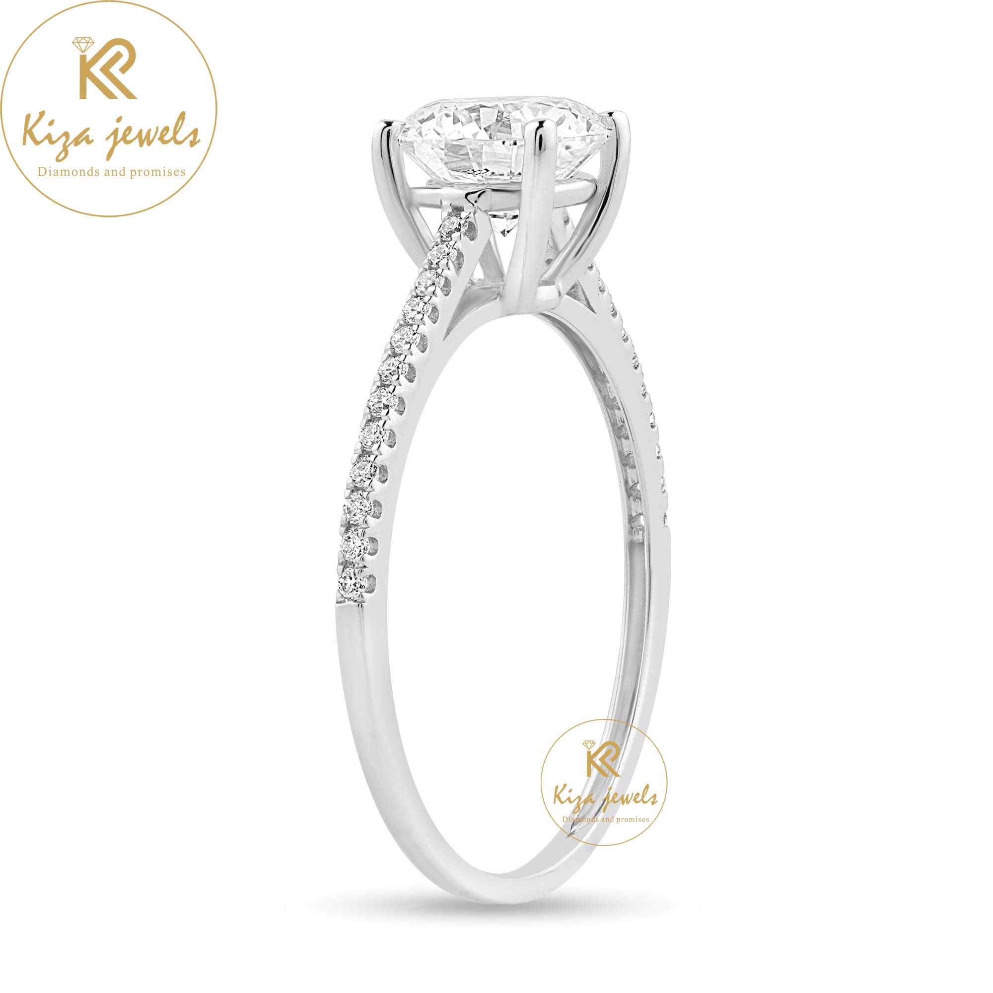 1.396 TDW Round Cut Women's Engagement Diamond Ring