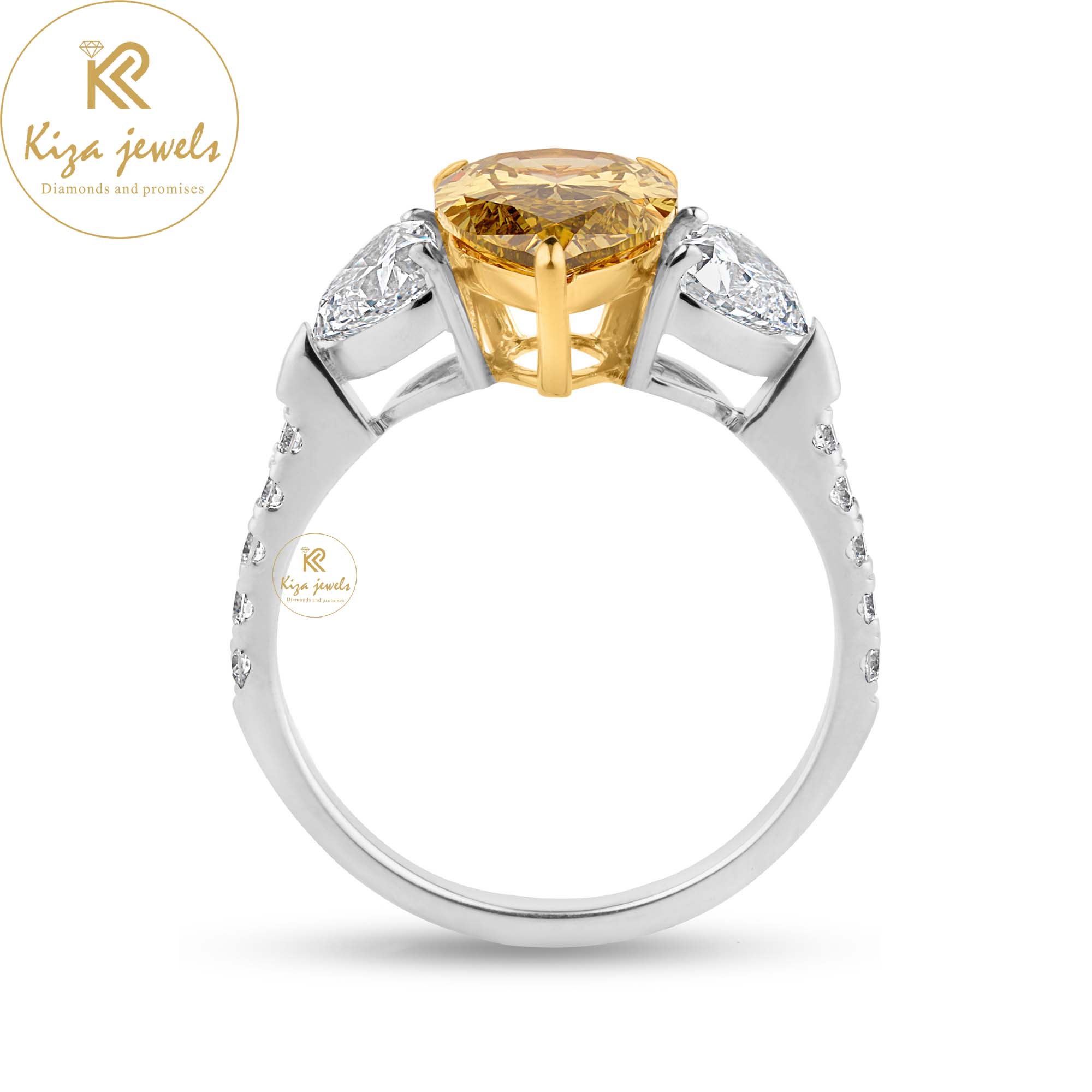 2.87 TDW F.Y. Pear, Round & Heart Cut Women's Engagement Diamond Ring