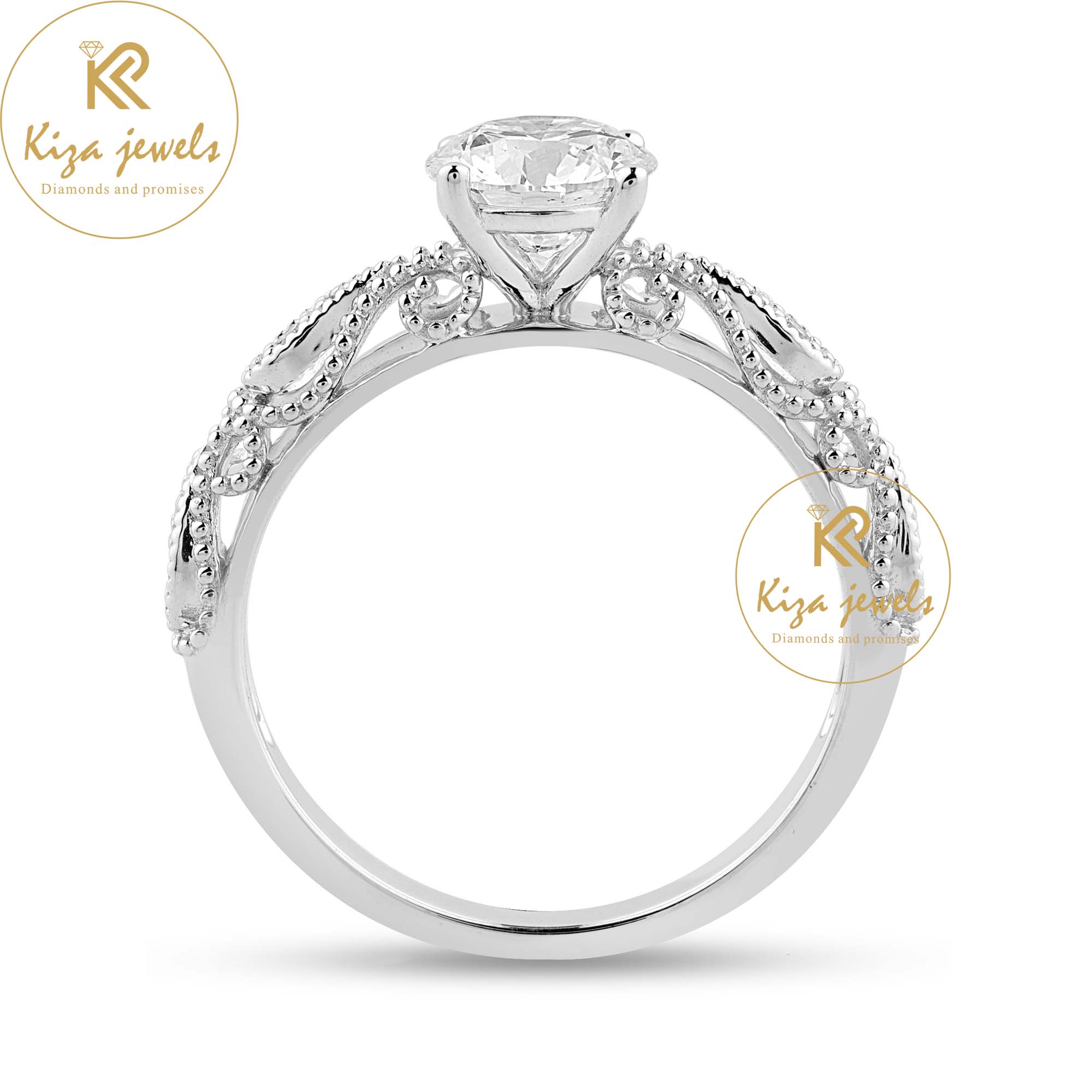 1.056 TDW Round Cut Women's Engagement Diamond Ring