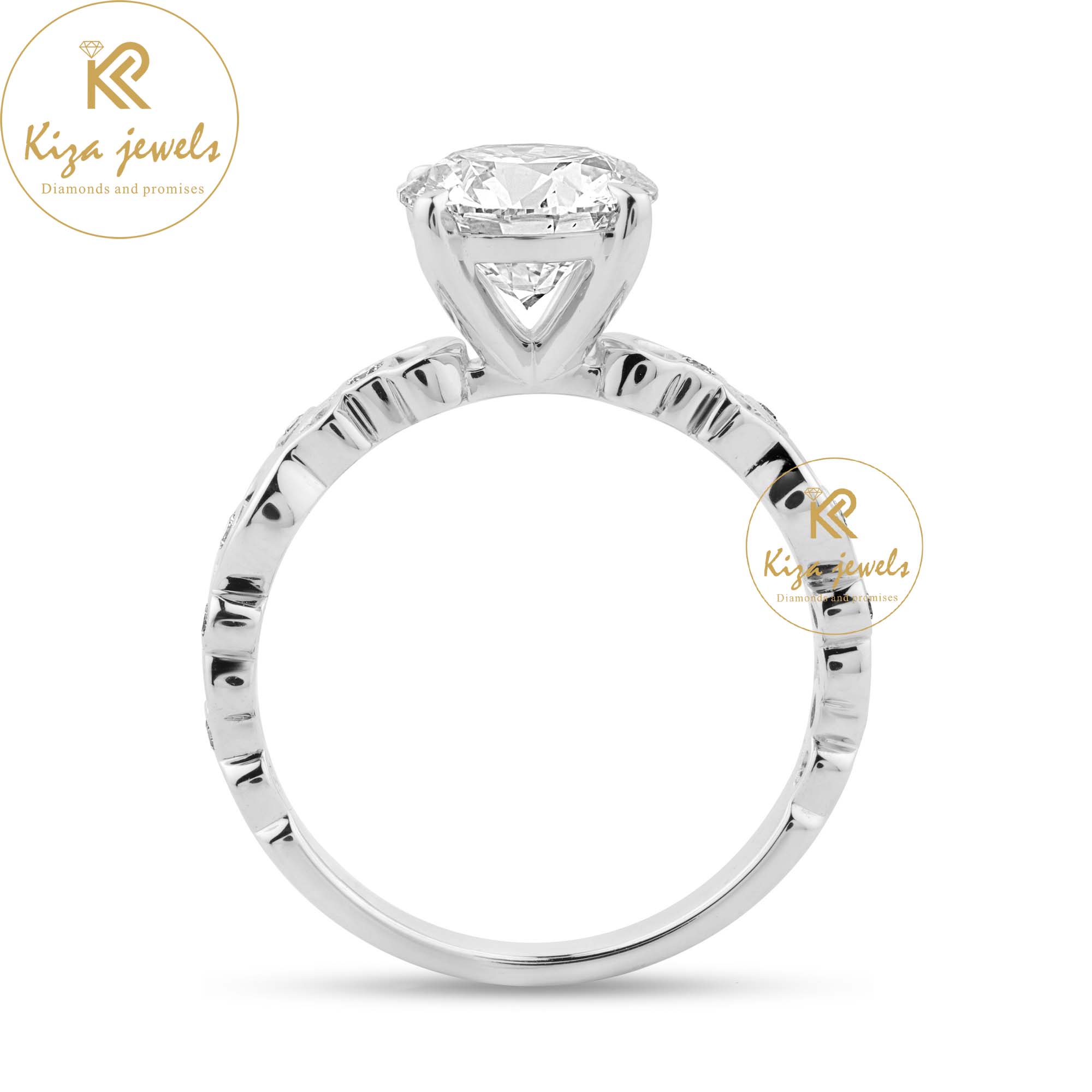 2.09 TDW Round Cut Women's Engagement Diamond Ring