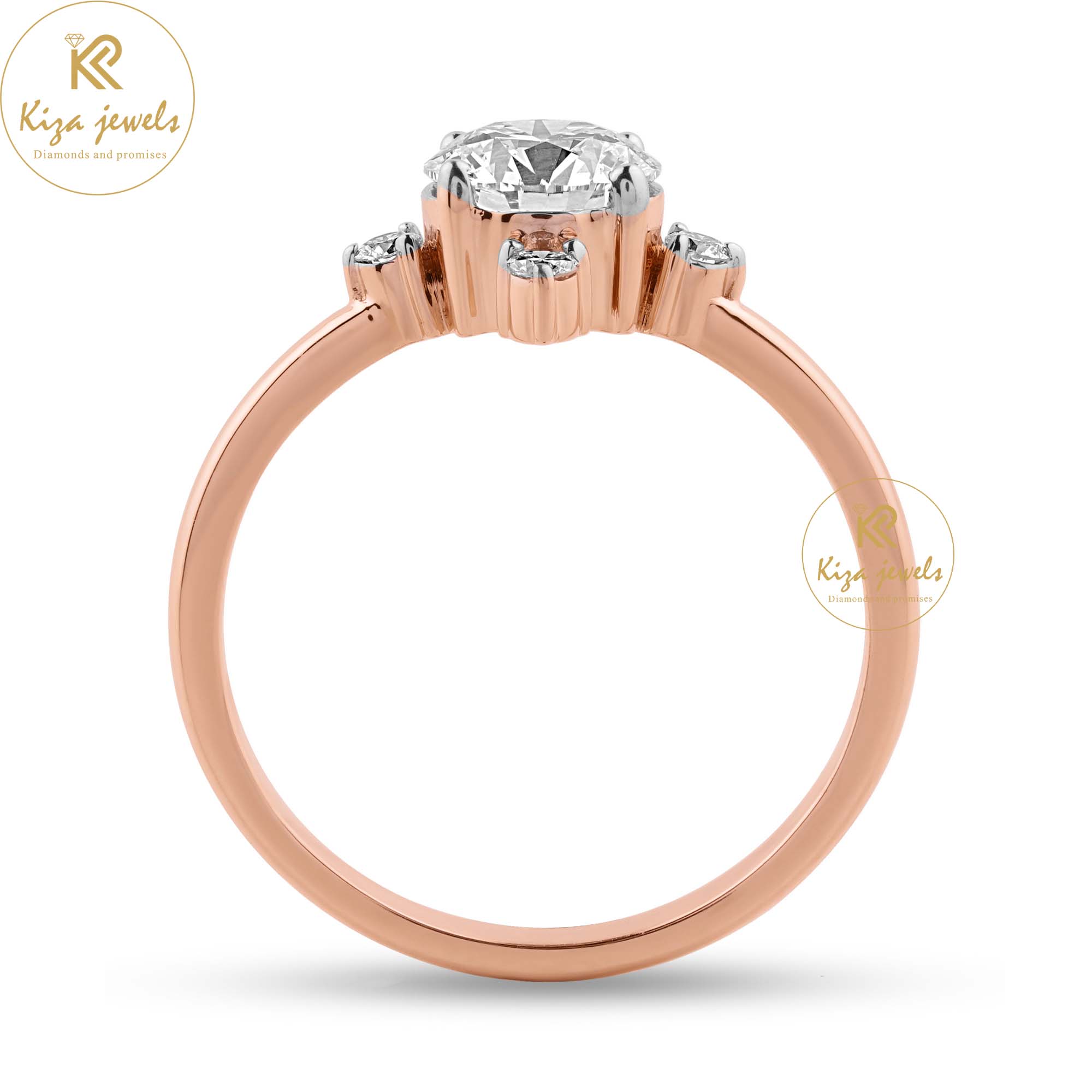 1.15 TDW Round Cut Women's Engagement Diamond Ring