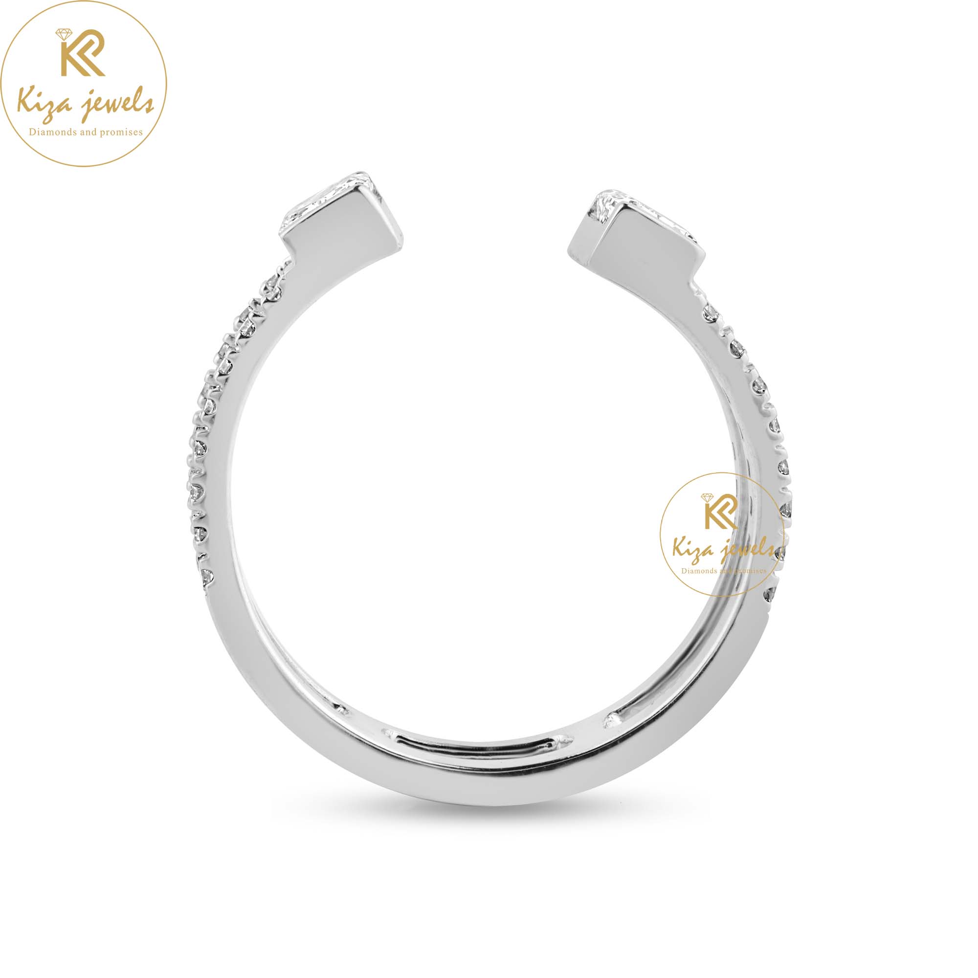 1.13 TDW Radiant & Round Cut Women's Engagement Diamond Ring