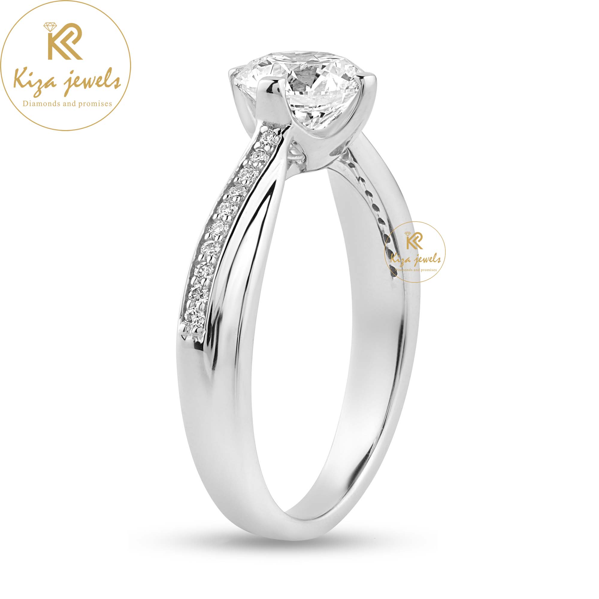 1.37 TDW Round Cut Women's Engagement Diamond Ring