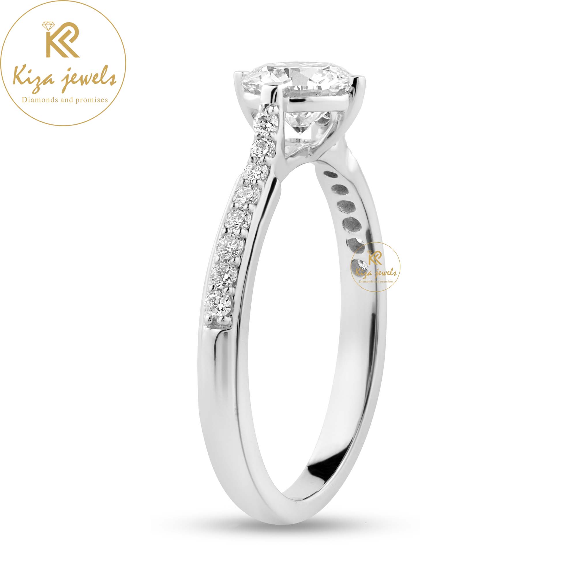 0.98 TDW Round Cut Women's Engagement Diamond Ring