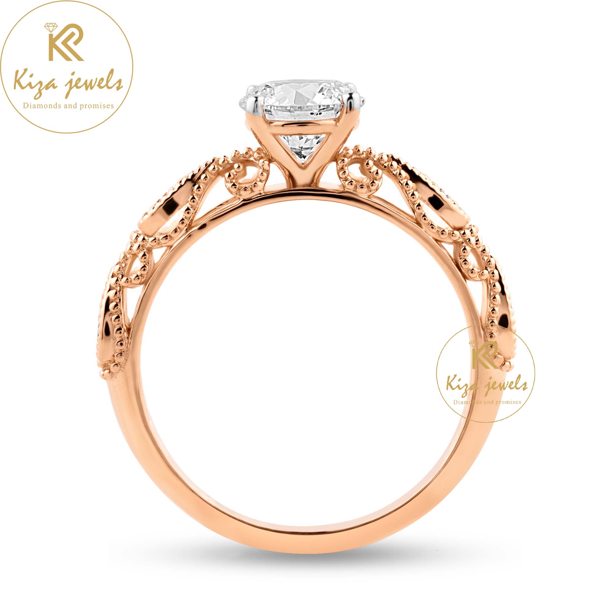 1.056 TDW Round Cut Women's Engagement Diamond Ring