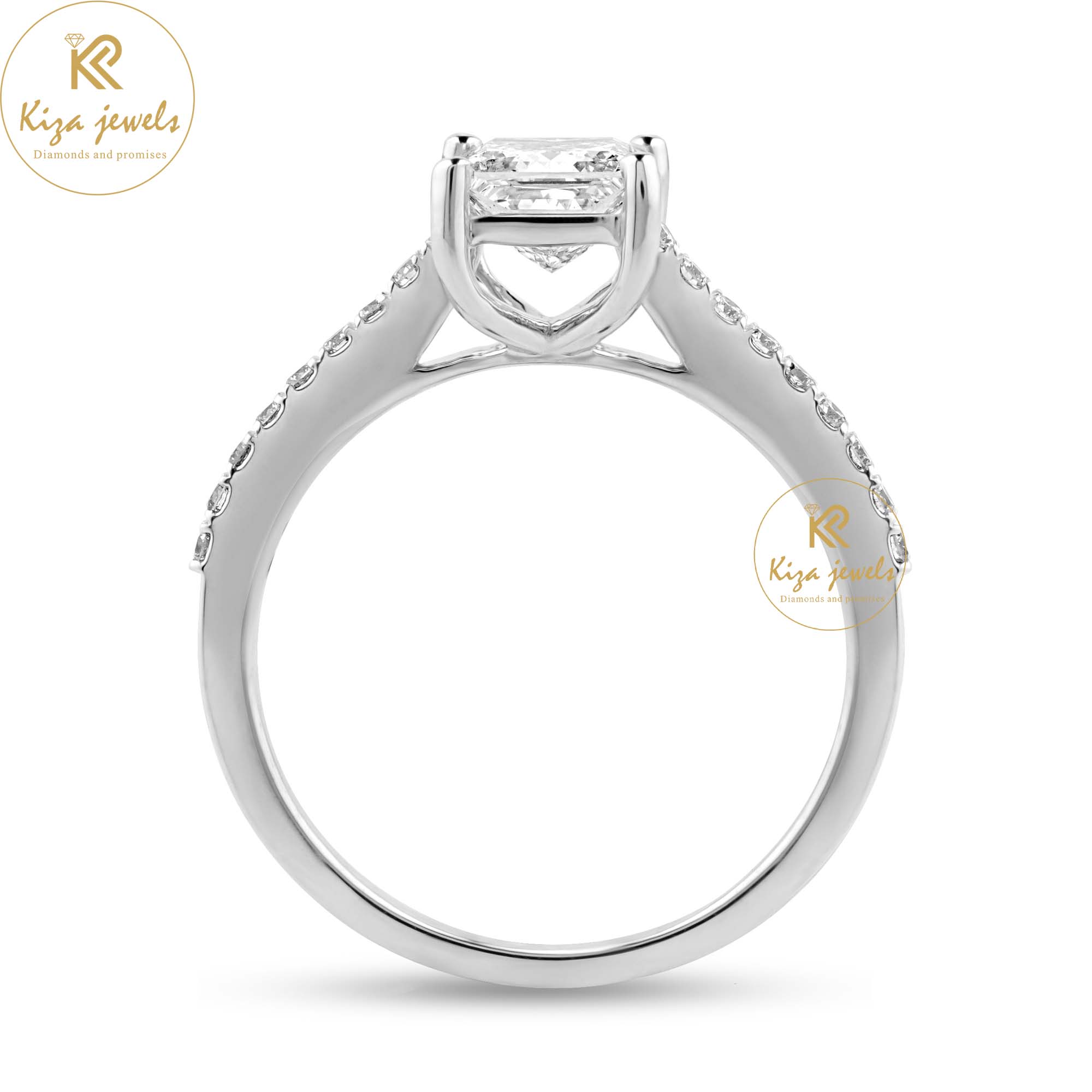 1.21 TDW Princess & Round Cut Women's Engagement Diamond Ring