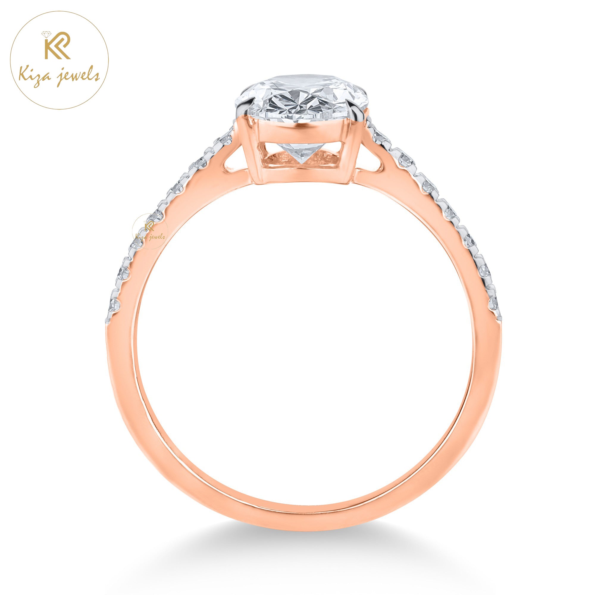 1.95 TDW Oval & Round Cut Women's Diamond Engagement Ring