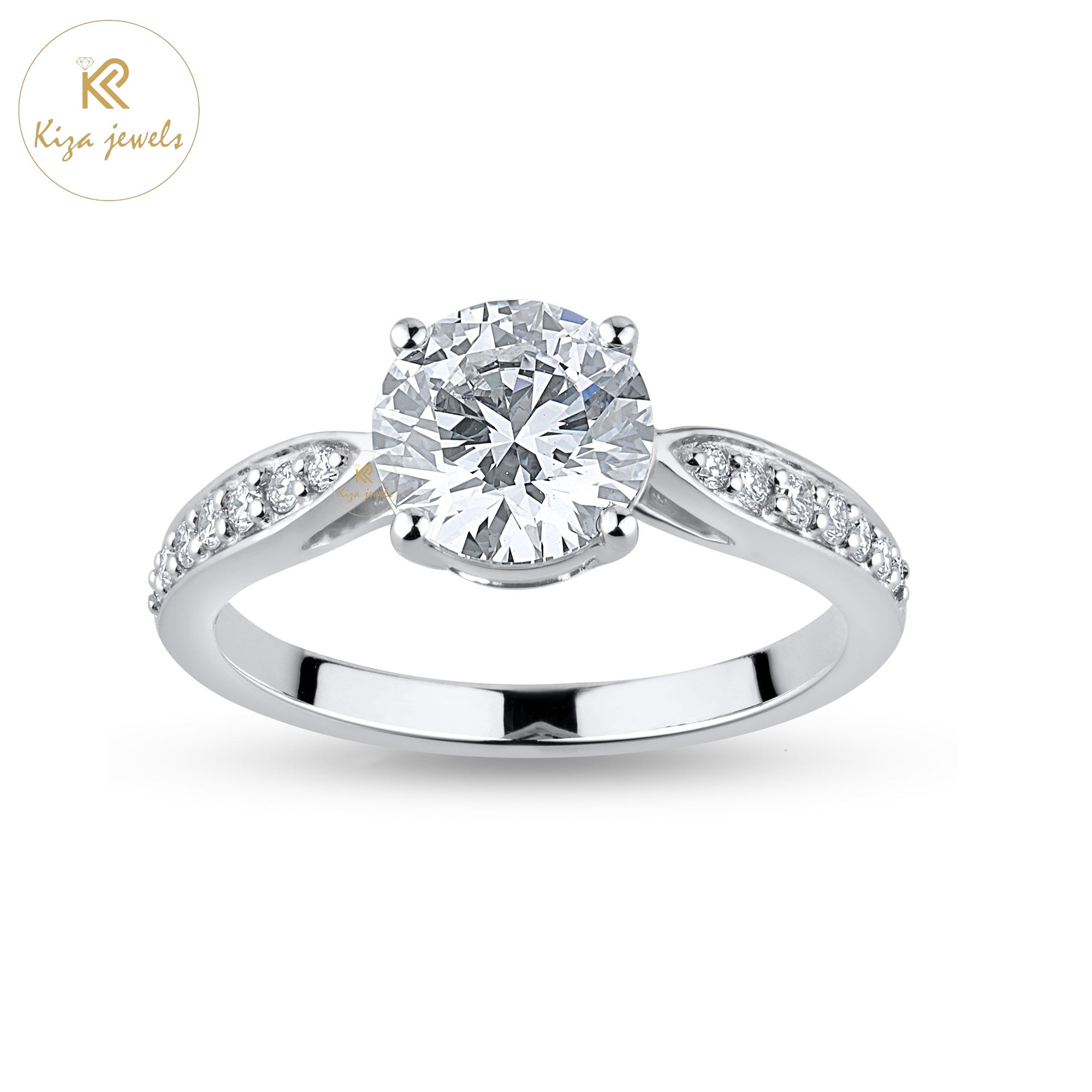 1.50 TDW Round Cut Women's Engagement Diamond Ring