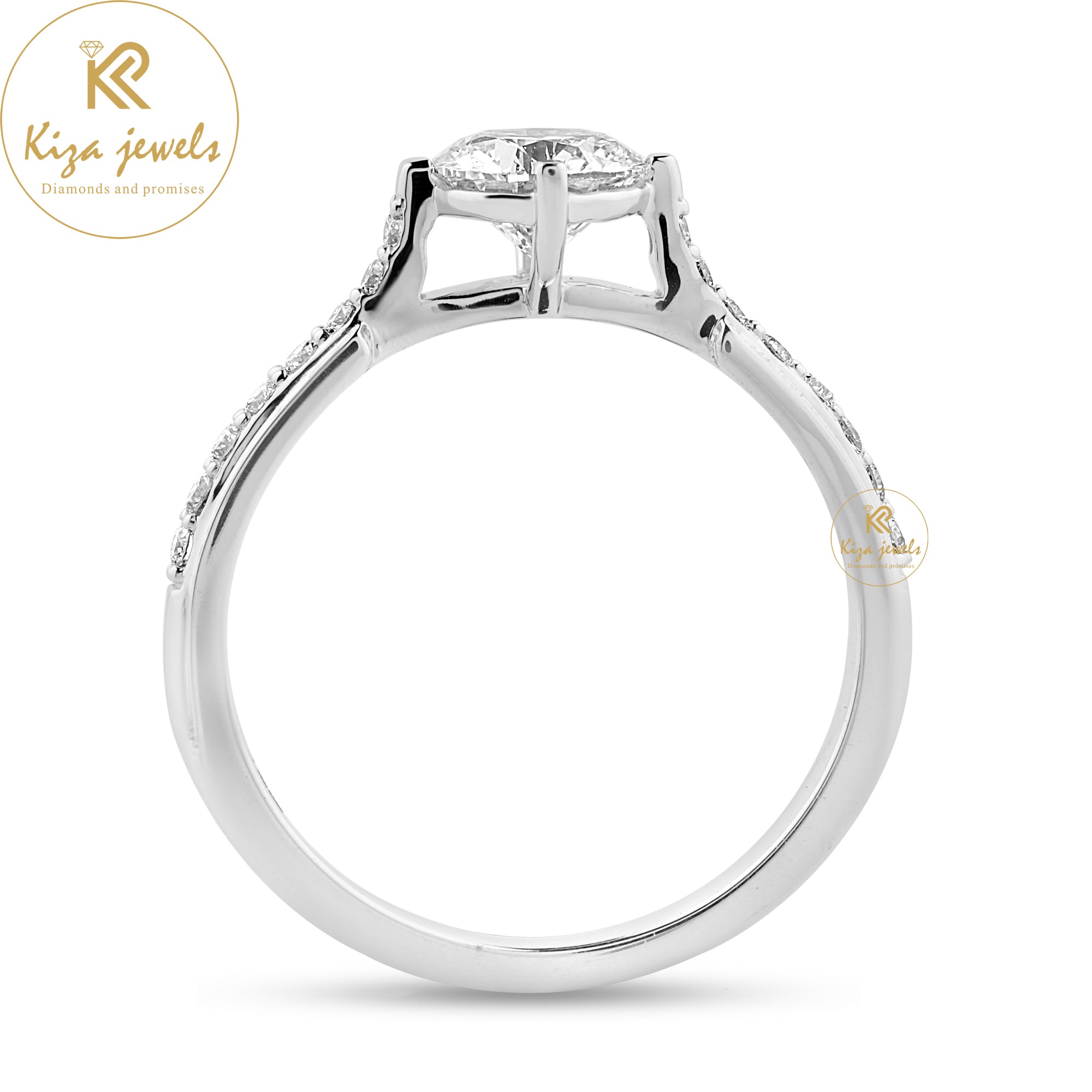 0.98 TDW Round Cut Women's Engagement Diamond Ring