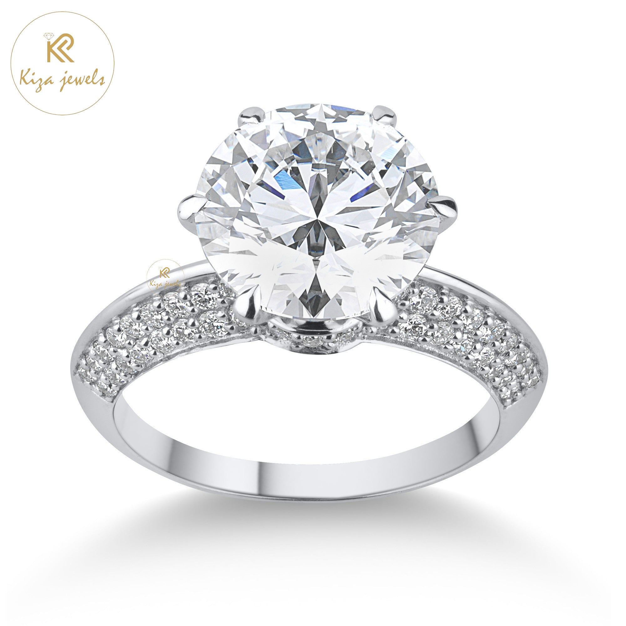 3.54 TDW Round Cut Women's Diamond Engagement Ring