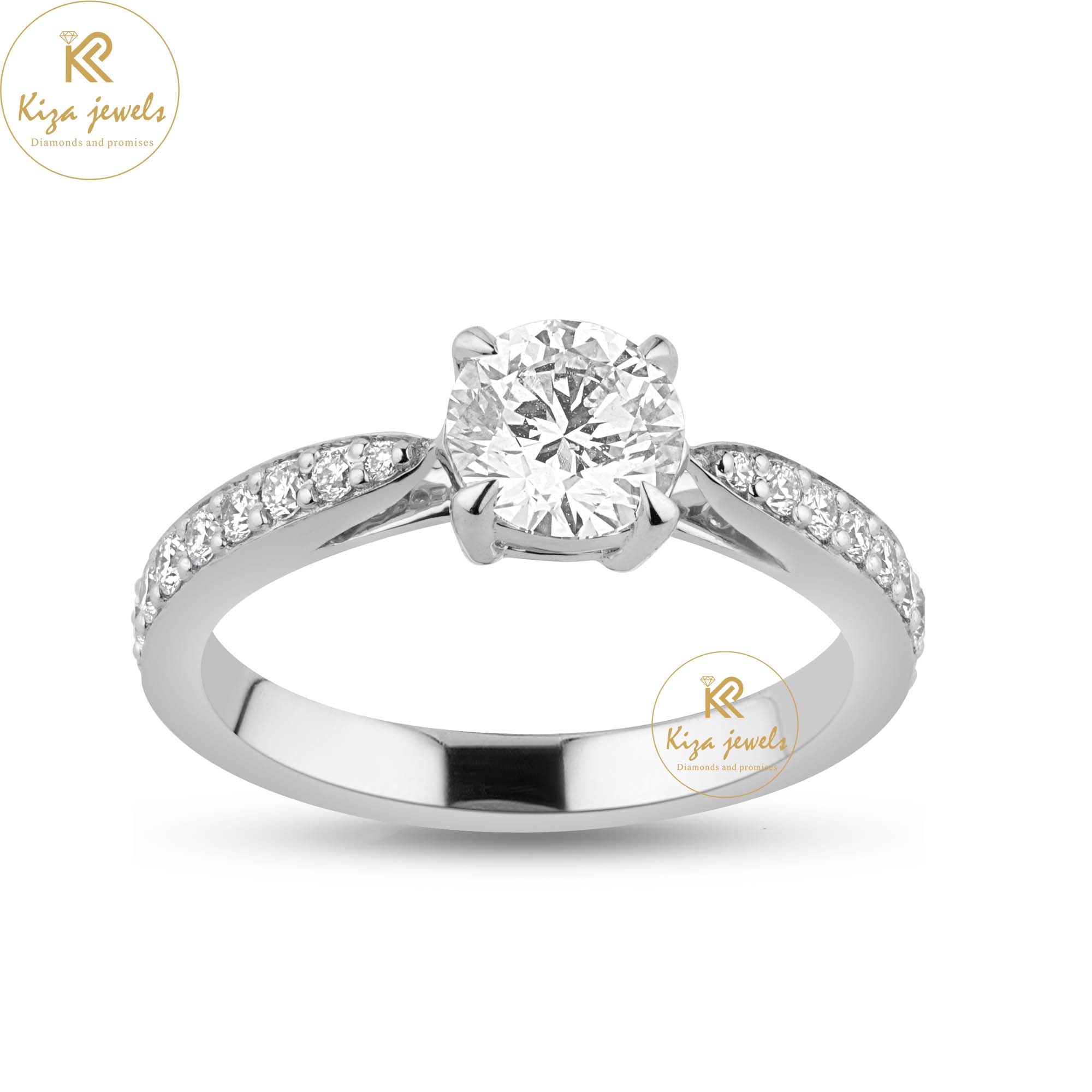 0.918 TDW Round Cut Women's Engagement Diamond Ring