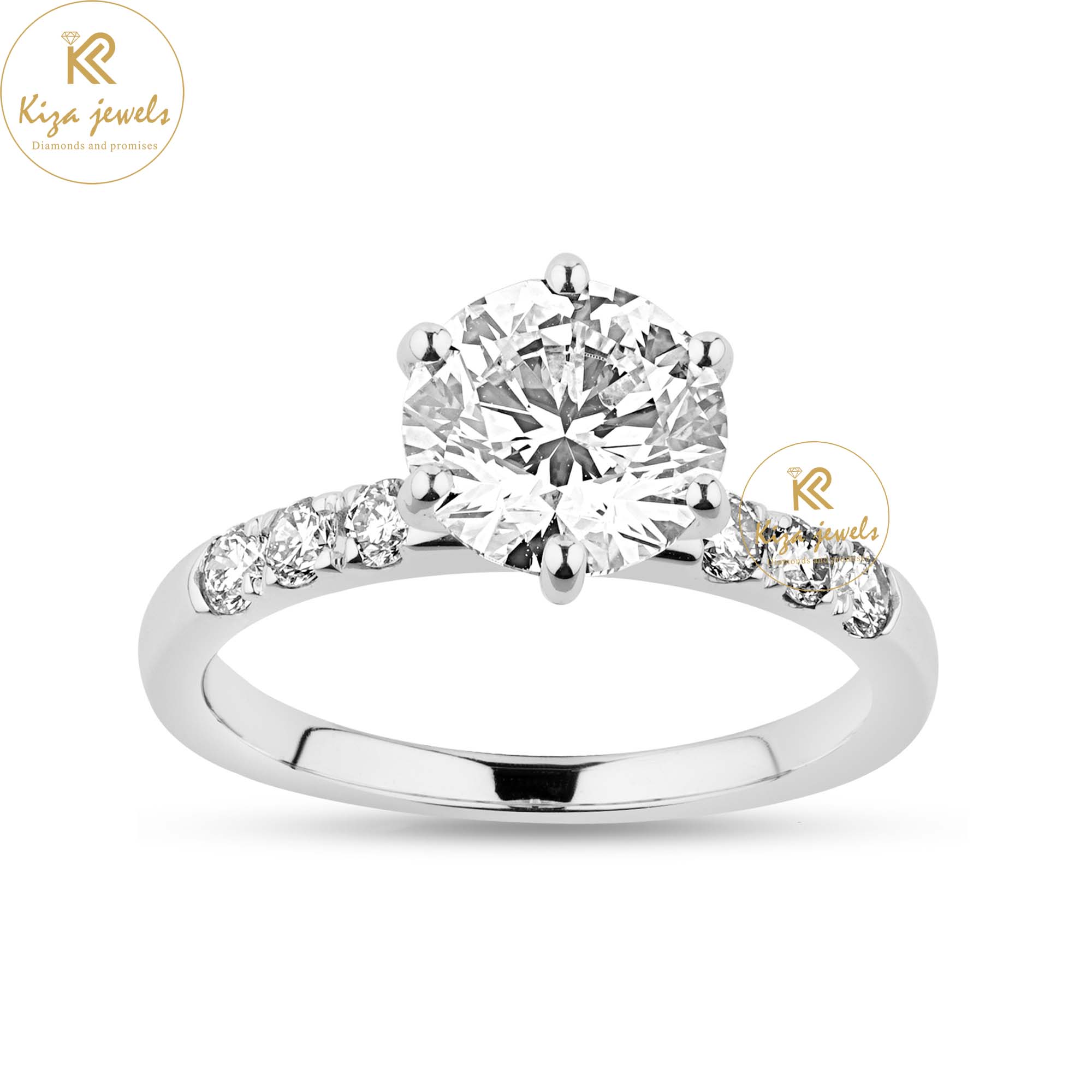 2.348 TDW Round Cut Women's Engagement Diamond Ring