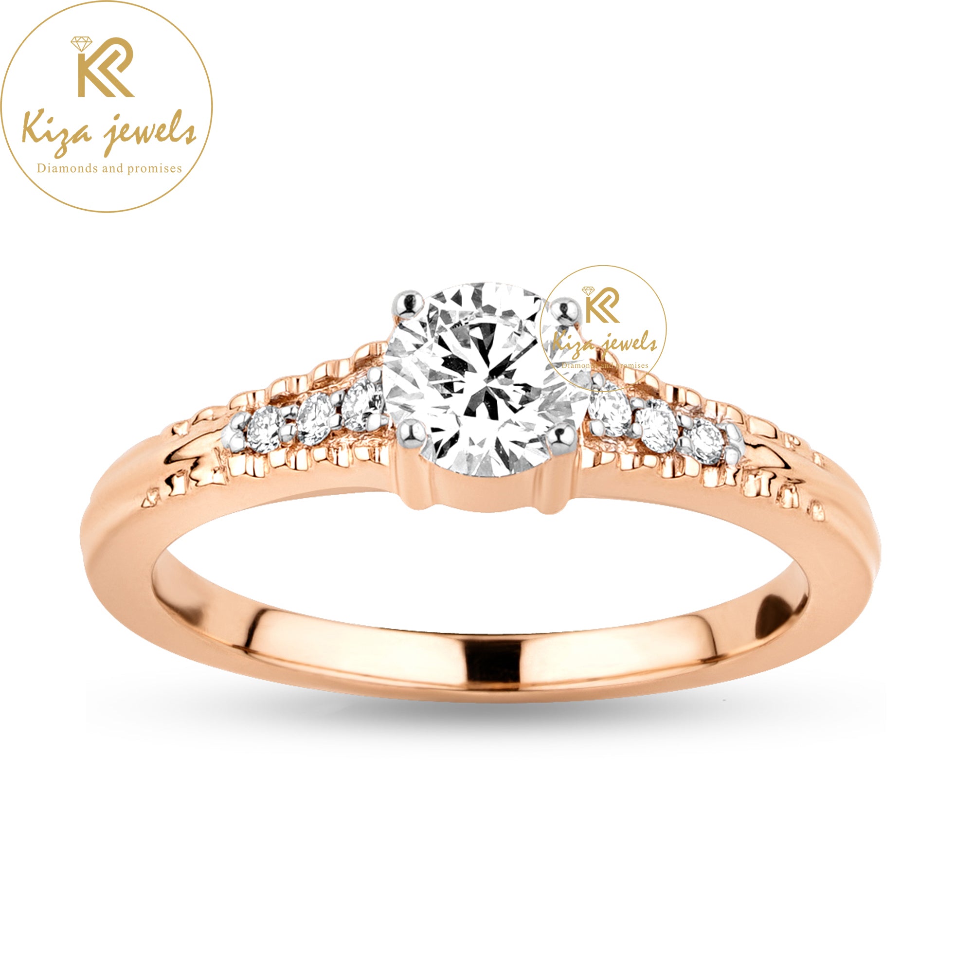 0.65 TDW Round Cut Women's Engagement Diamond Ring