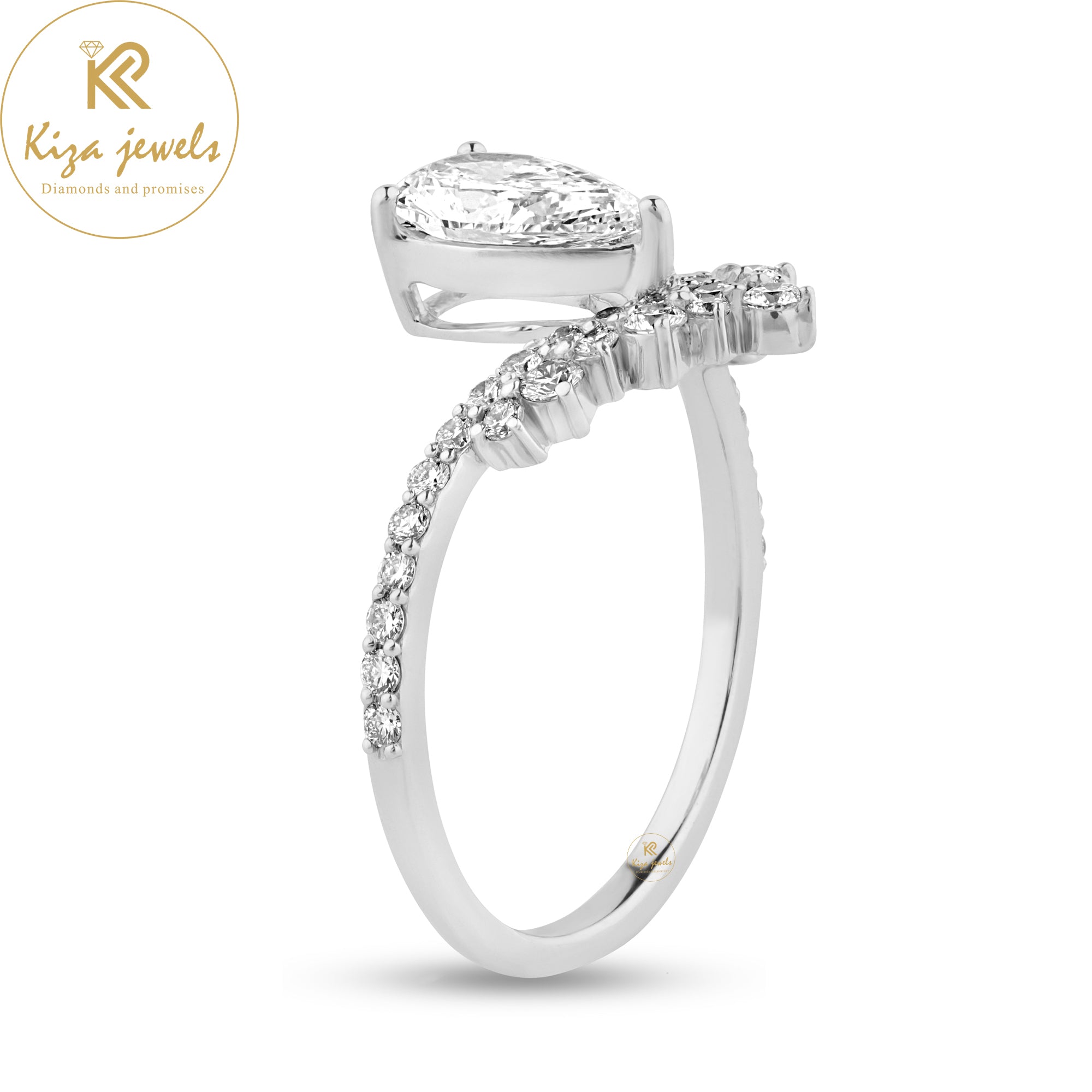 1.183 TDW Pear & Round Cut Women's Engagement Diamond Ring