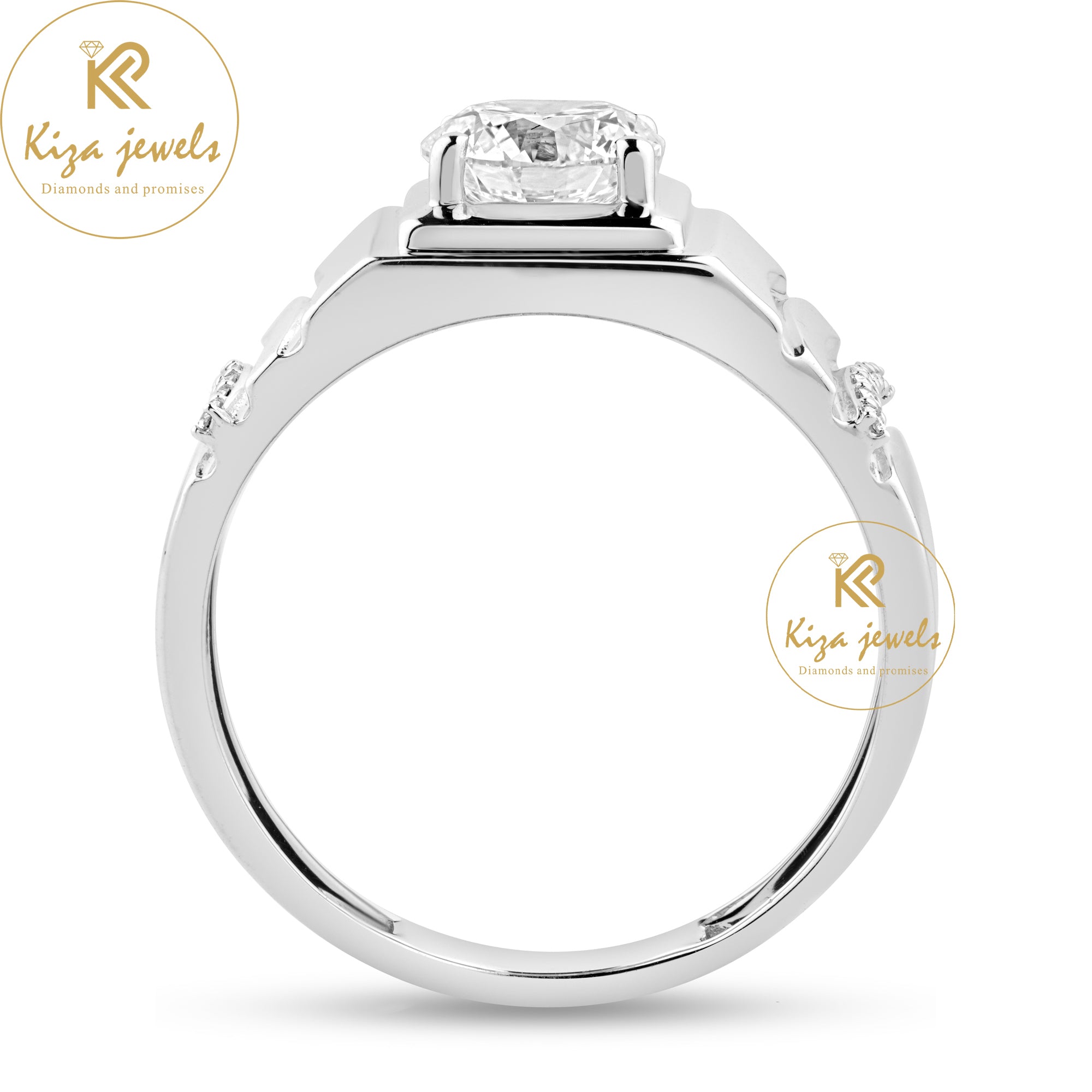 1.35 TDW Round Cut Men's Engagement Diamond Ring