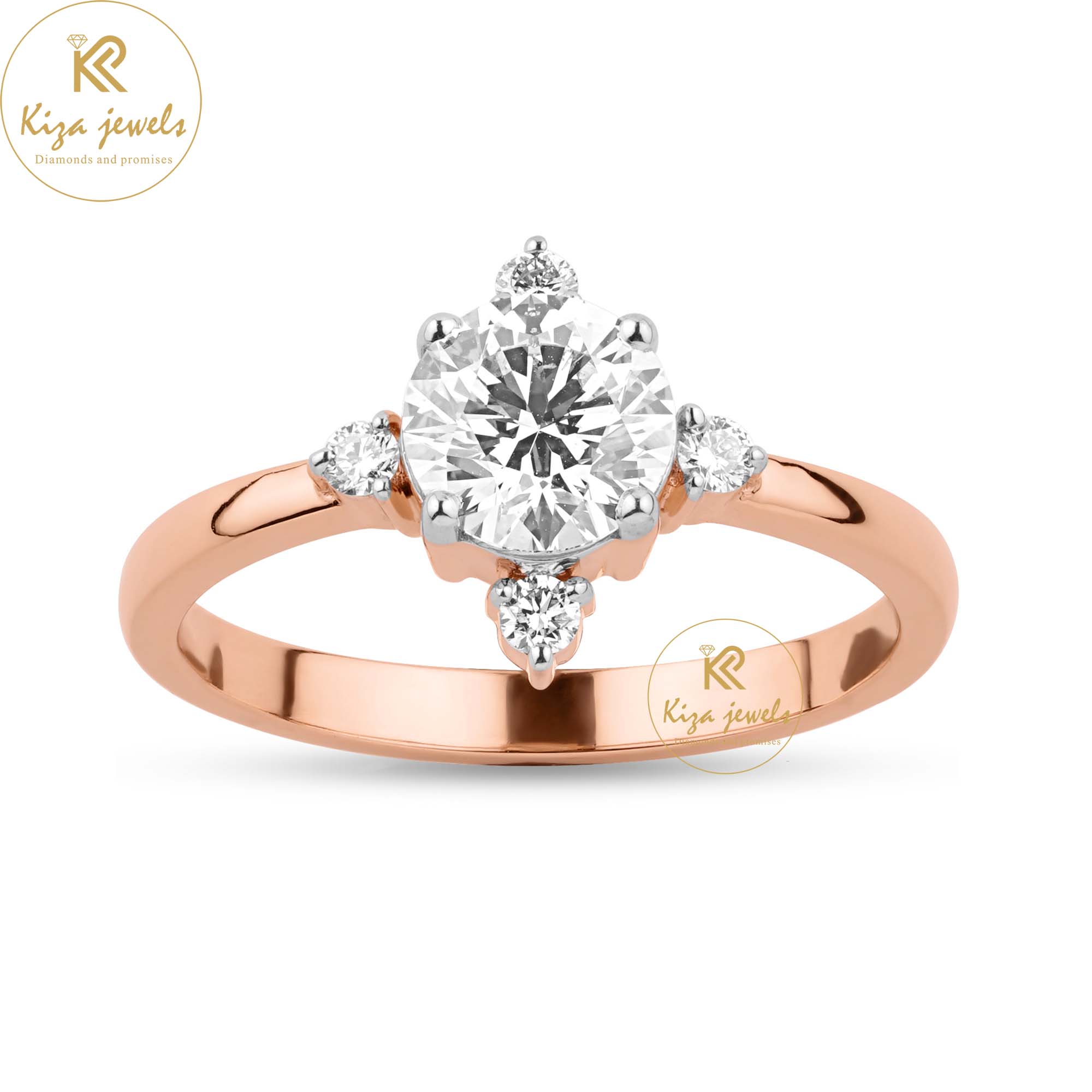 1.15 TDW Round Cut Women's Engagement Diamond Ring