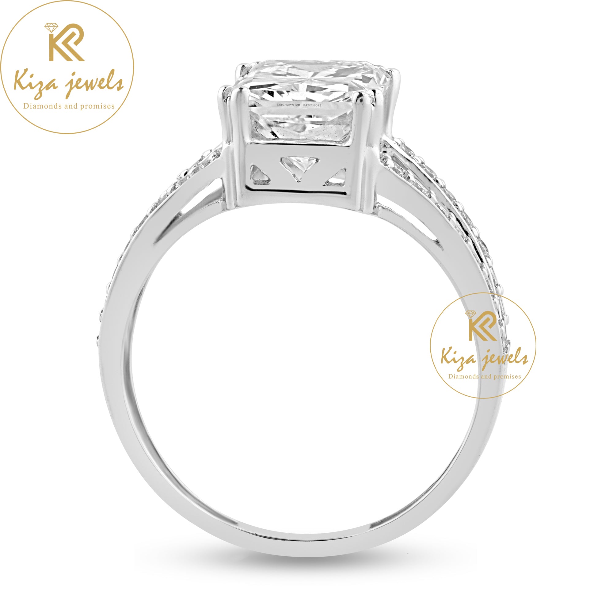 3.25 TDW Radiant & Round Cut Women's Engagement Diamond Ring