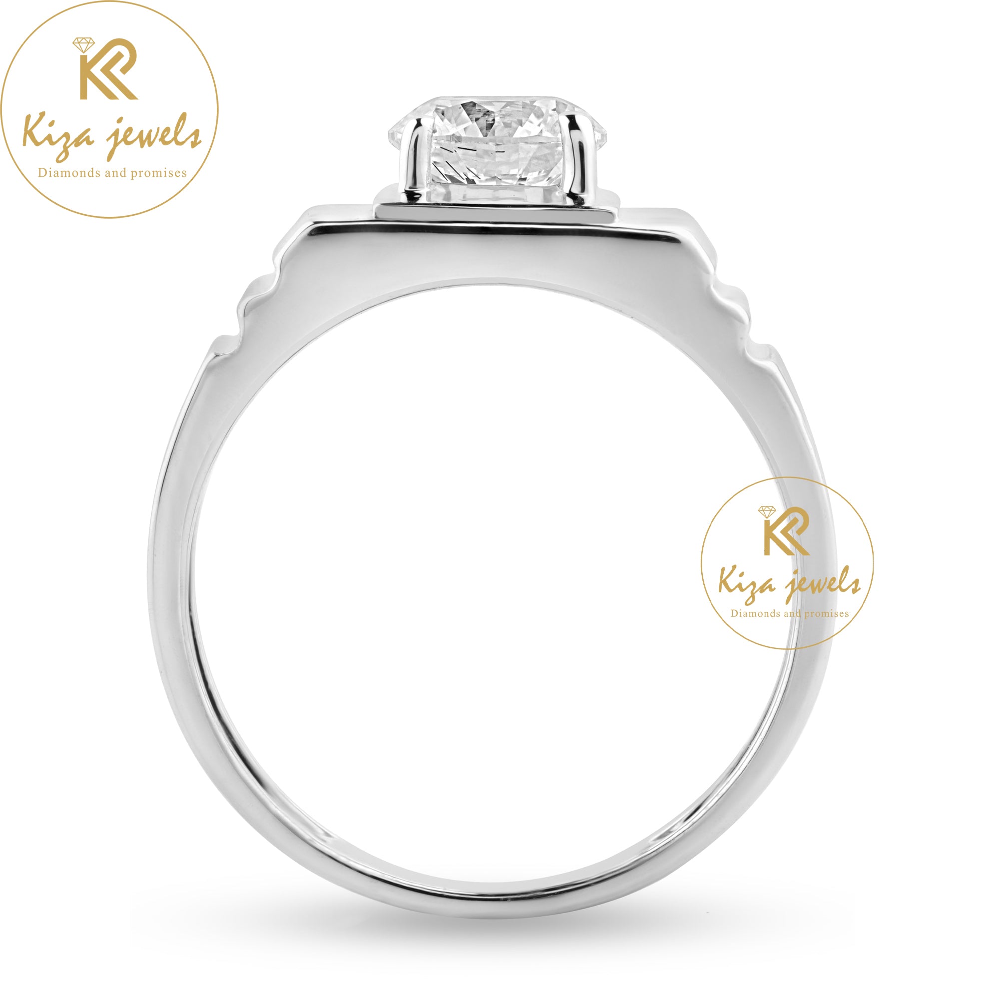 1.24 TDW Round Cut Men's Diamond Solitaire Ring