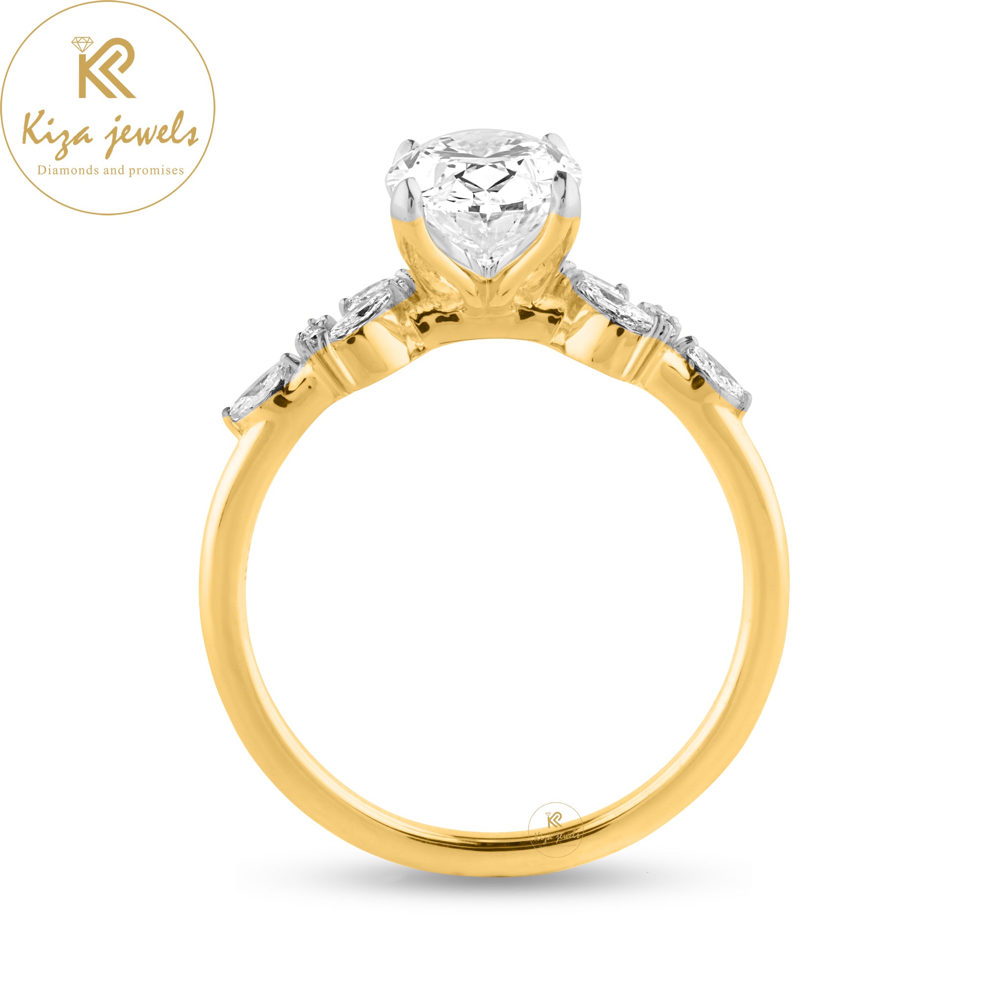 2.202 TDW Oval, Marquise & Round Cut Women's Engagement Diamond Ring