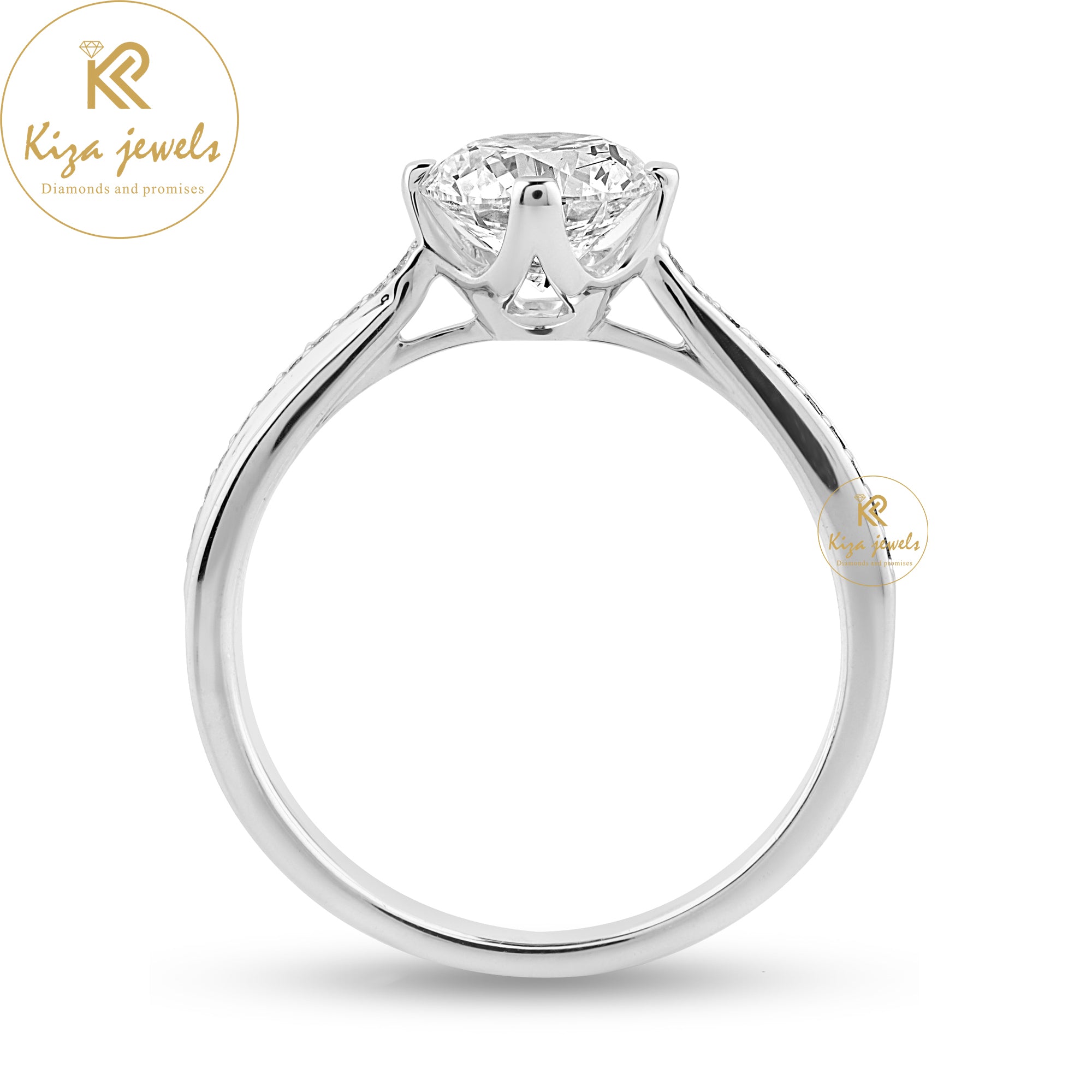 1.37 TDW Round Cut Women's Engagement Diamond Ring