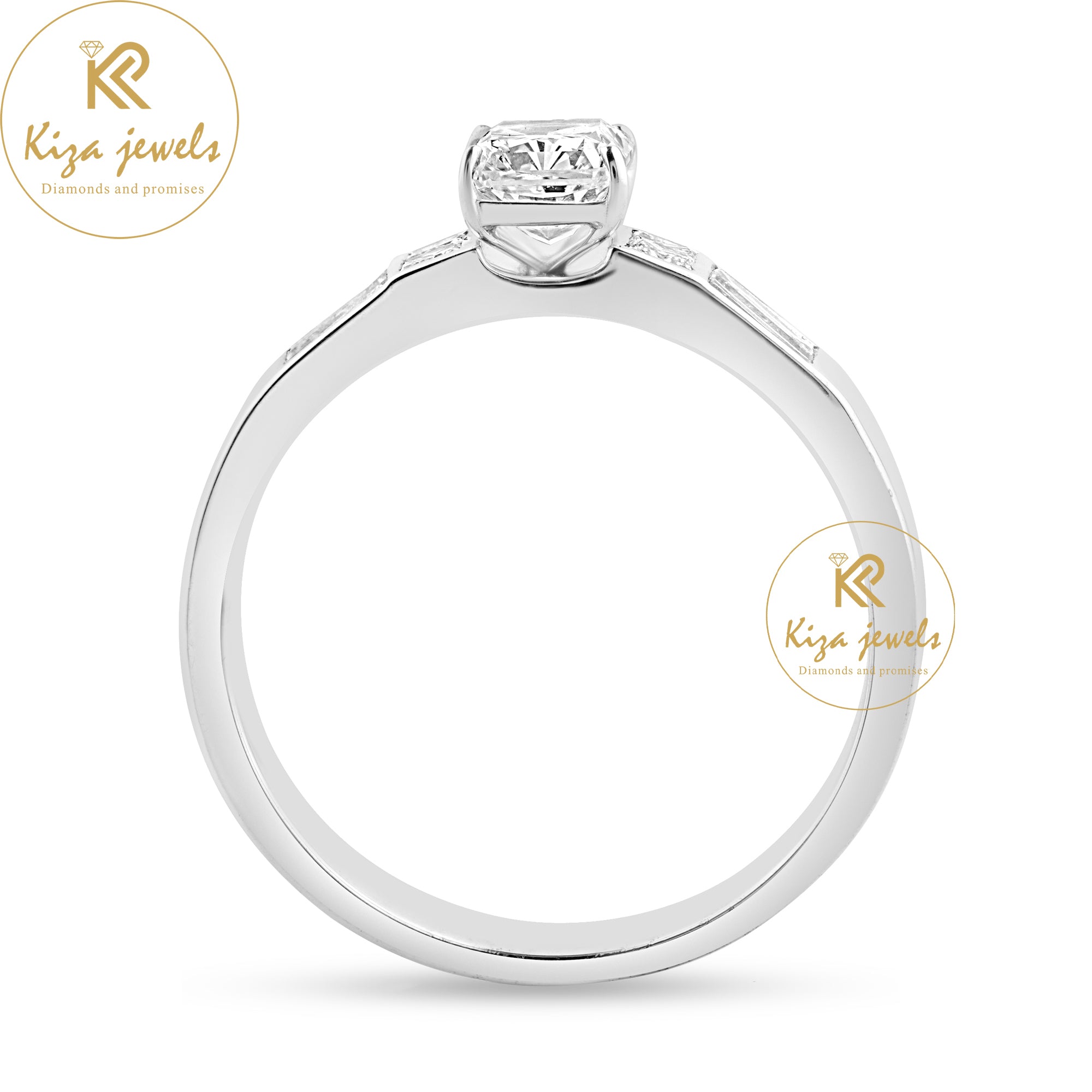 1.68 TDW Radiant, Princess & Baguette Cut Women's Engagement Diamond Ring