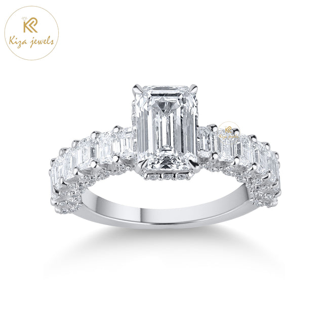 3.87 TDW Emerald Cut Women's Diamond Engagement Ring