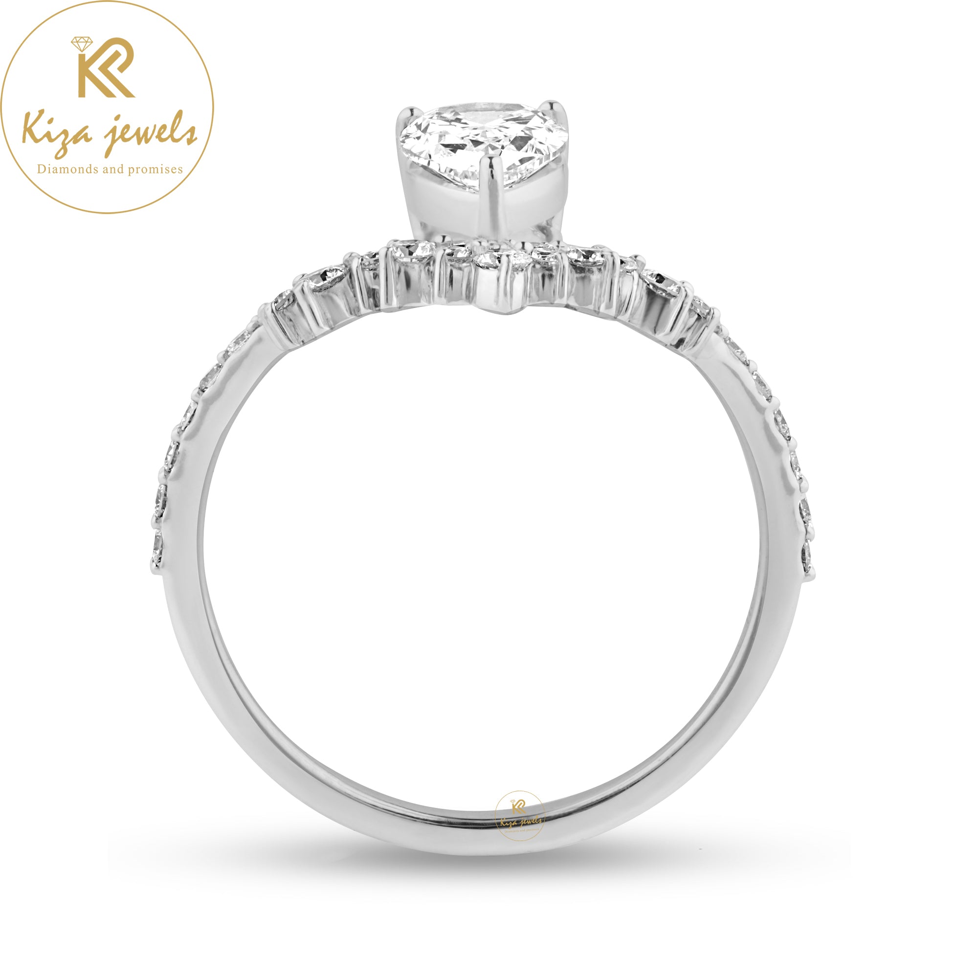 1.183 TDW Pear & Round Cut Women's Engagement Diamond Ring