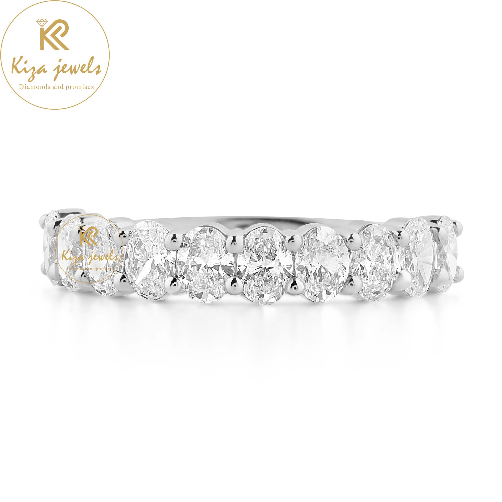 2.03 TDW Oval Cut Women's Diamond Eternity Band