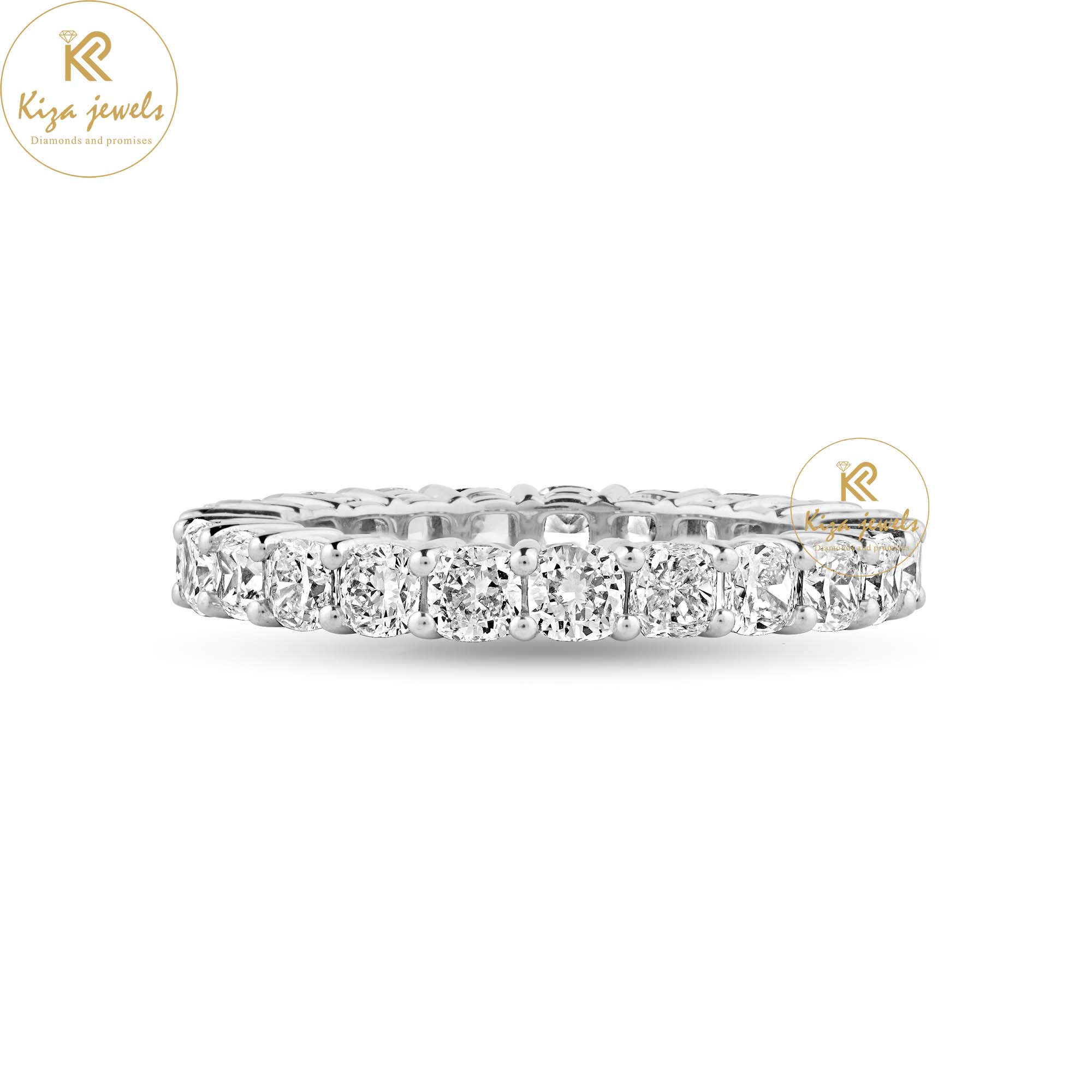 3.45 TDW Cushion Cut Women's Diamond Eternity Band