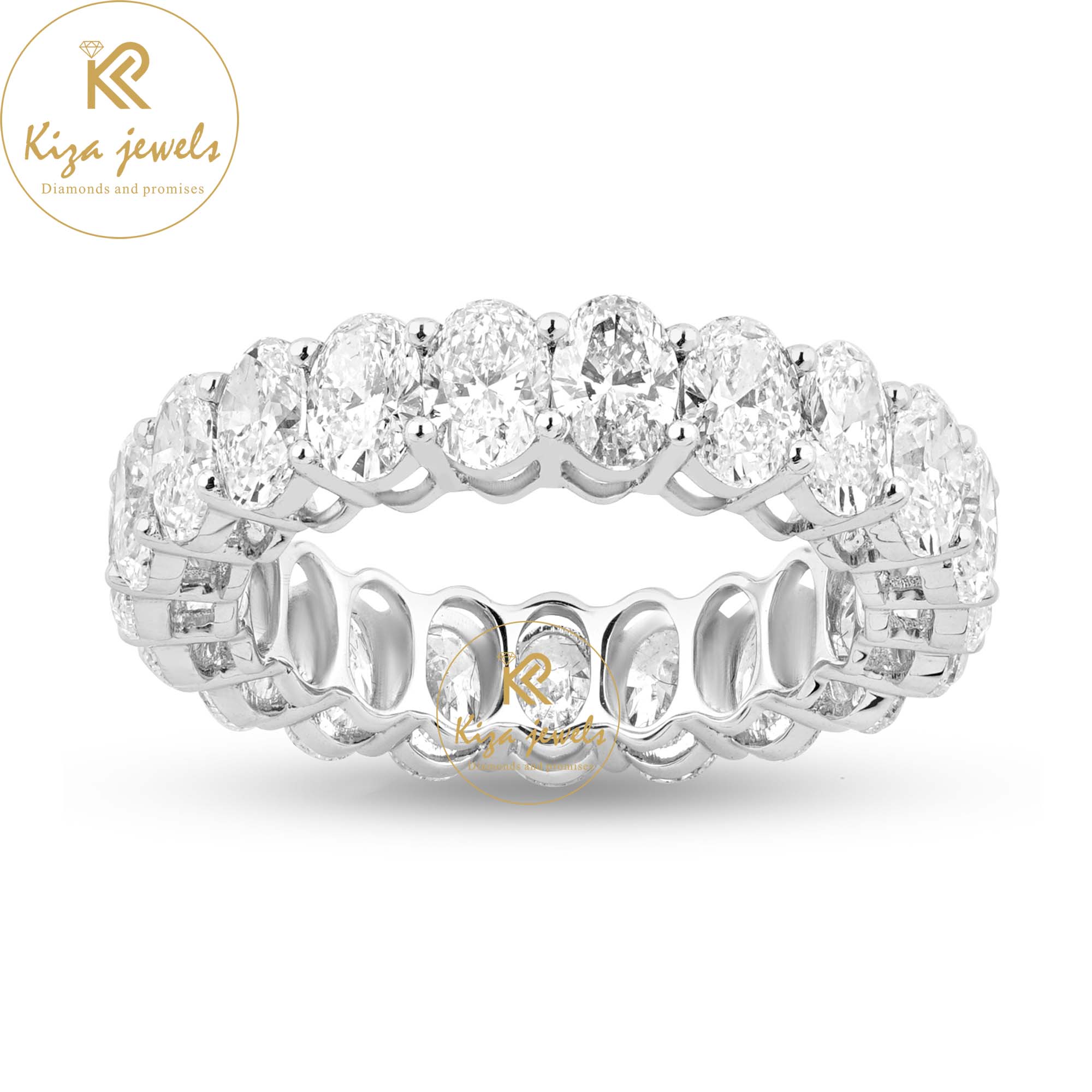 2.62 TDW Oval Cut Diamond Eternity Band