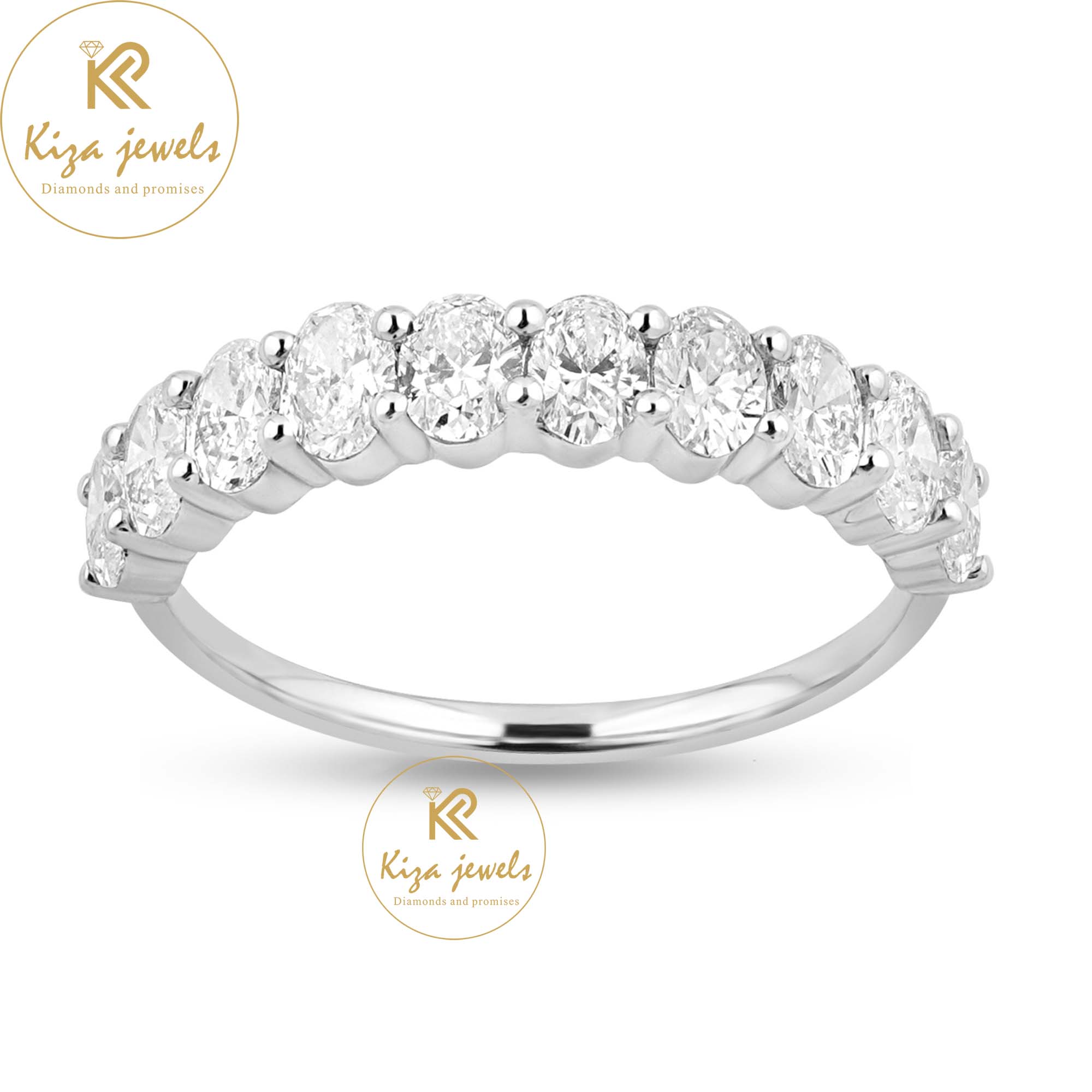 2.03 TDW Oval Cut Women's Diamond Eternity Band