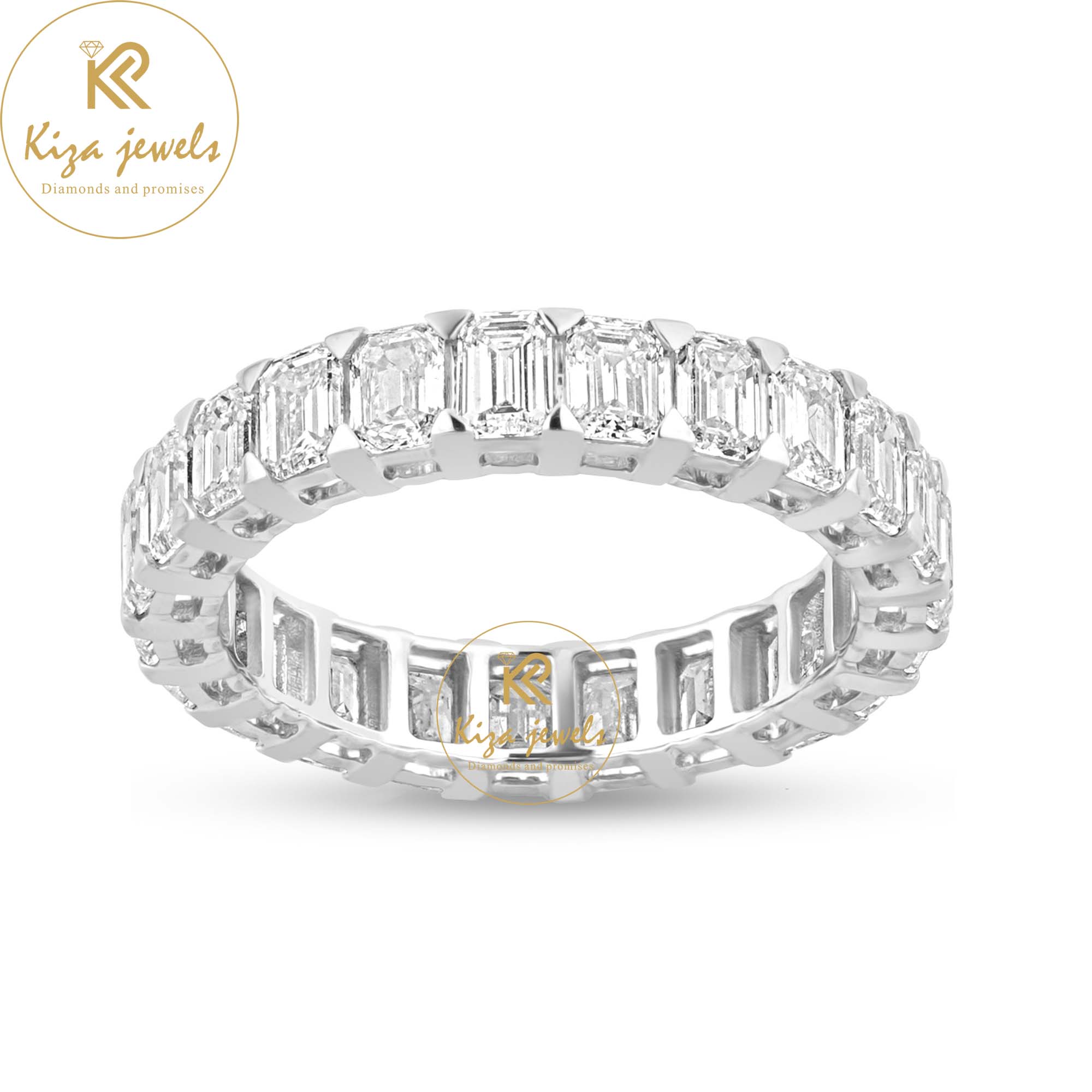 2.00 TDW Emerald Cut Women's Diamond Eternity Band