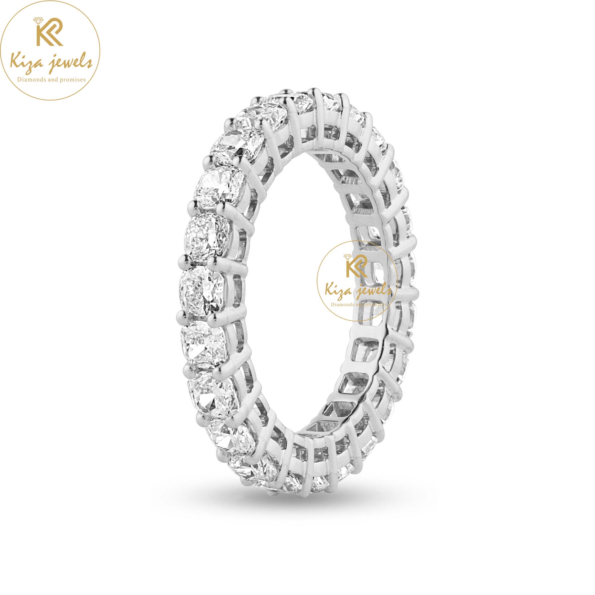 3.45 TDW Cushion Cut Women's Diamond Eternity Band