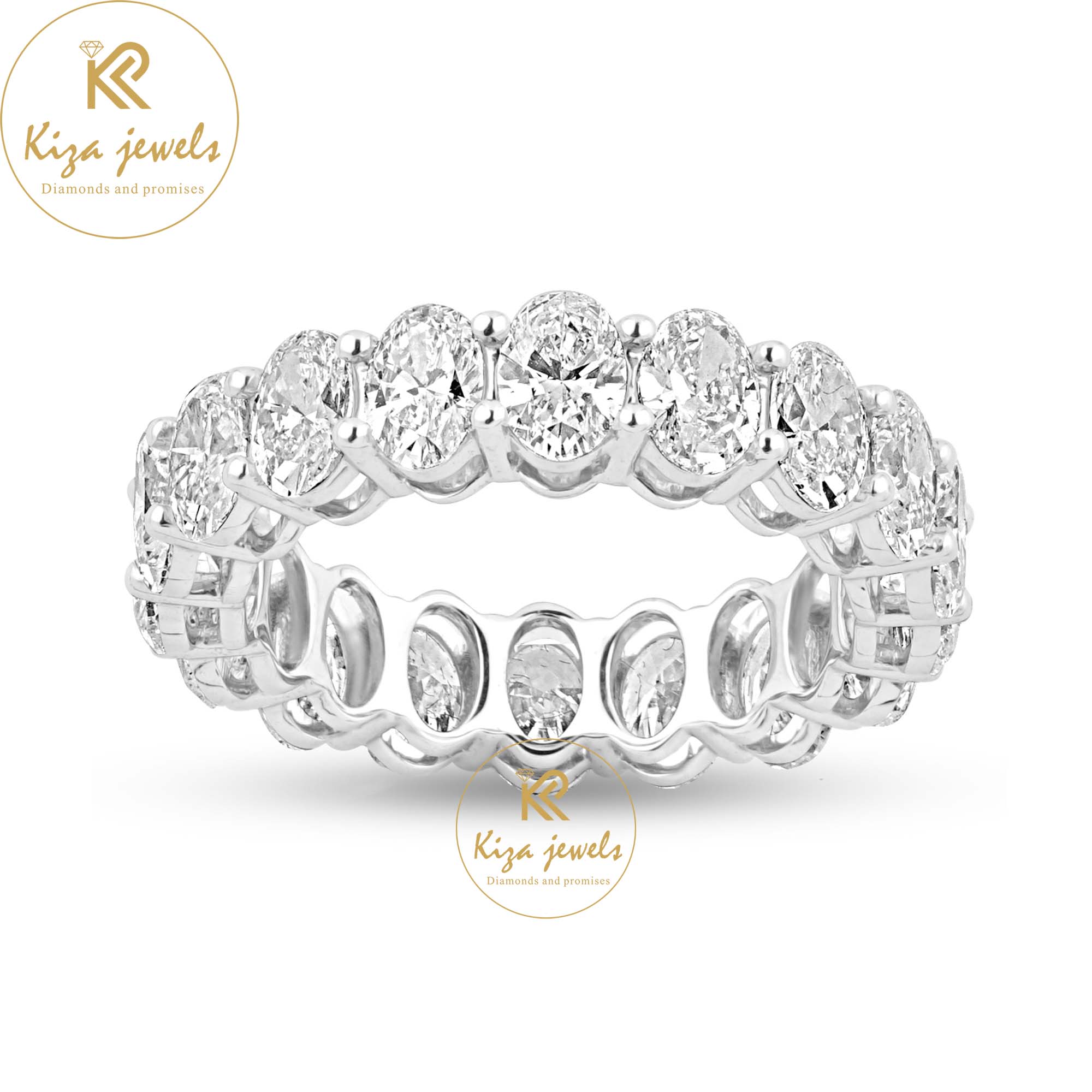 4.32 TDW Oval Cut Women's Diamond Eternity Band