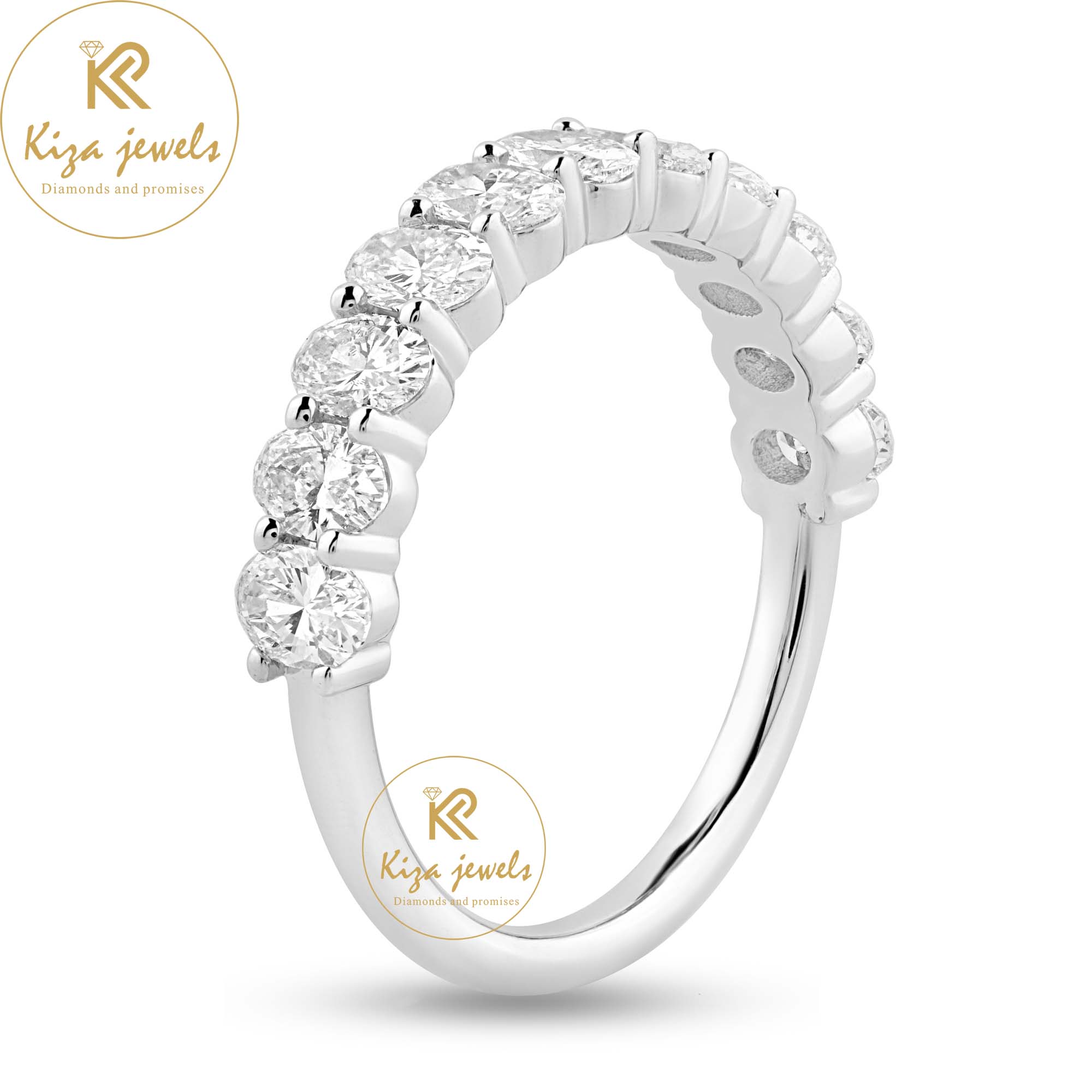 2.03 TDW Oval Cut Women's Diamond Eternity Band