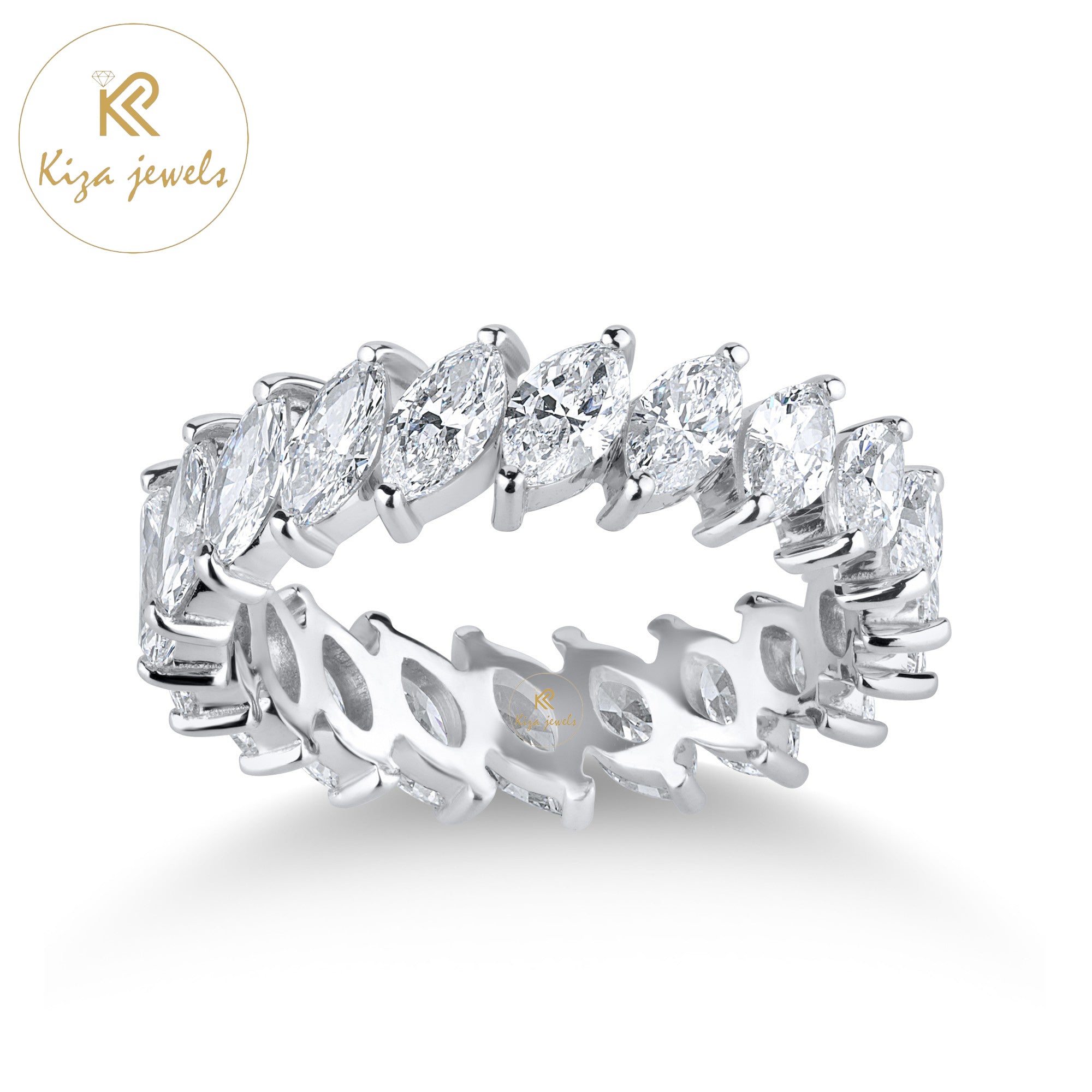 1.84 TDW Marquise Cut Diamond Women's Engagement Eternity Band