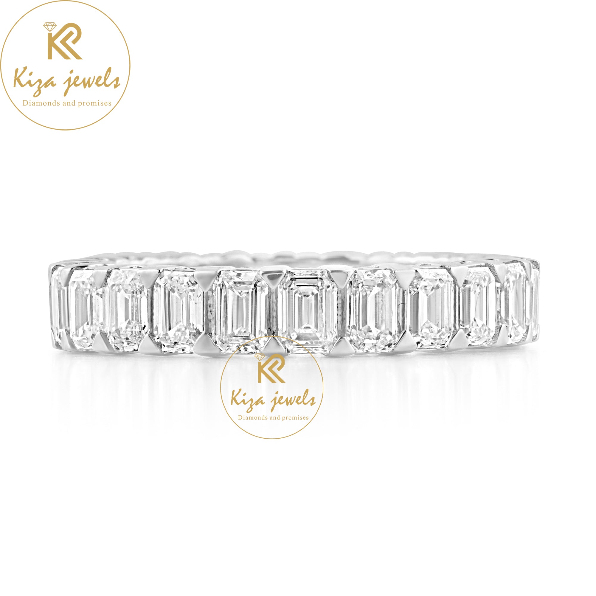 2.00 TDW Emerald Cut Women's Diamond Eternity Band