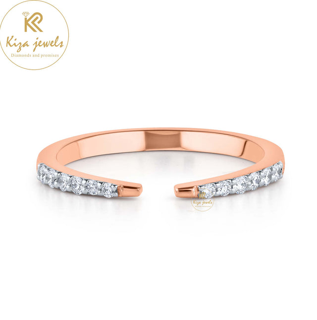 0.13 TDW Round Cut Diamond Rose Gold Band