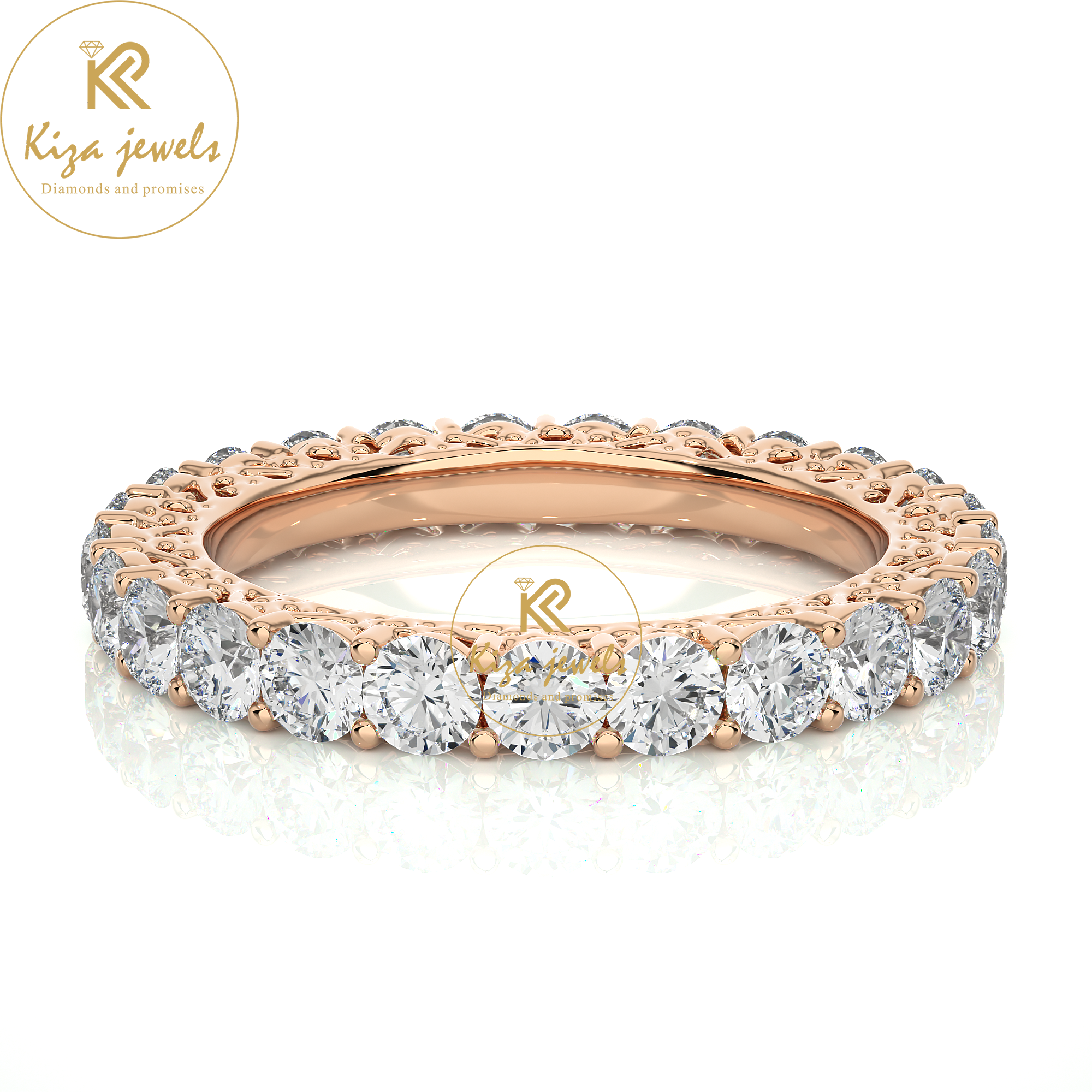 2.28 TDW Round Cut Women's Diamond Band