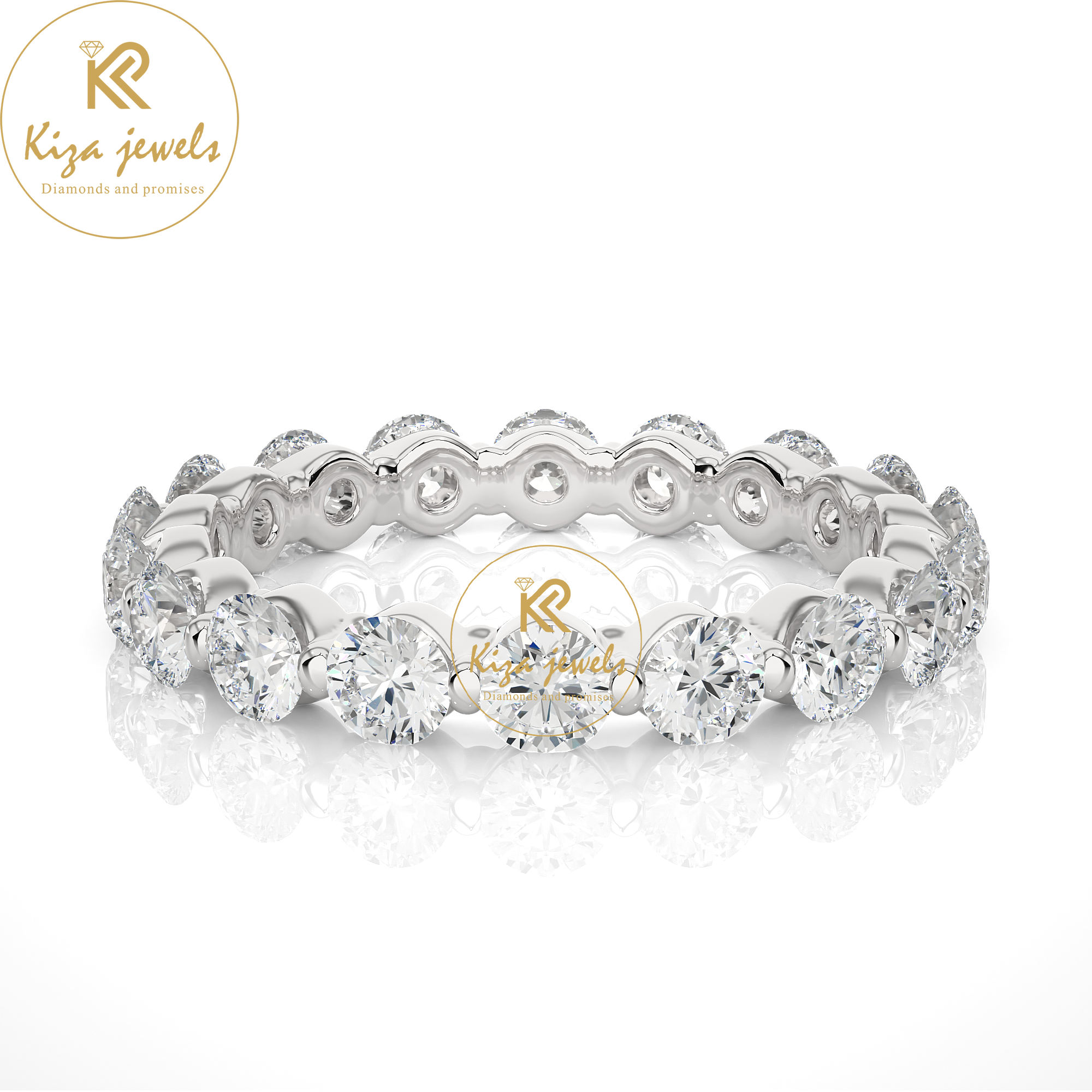 2.01 TDW Round Cut Women's Diamond Eternity Band