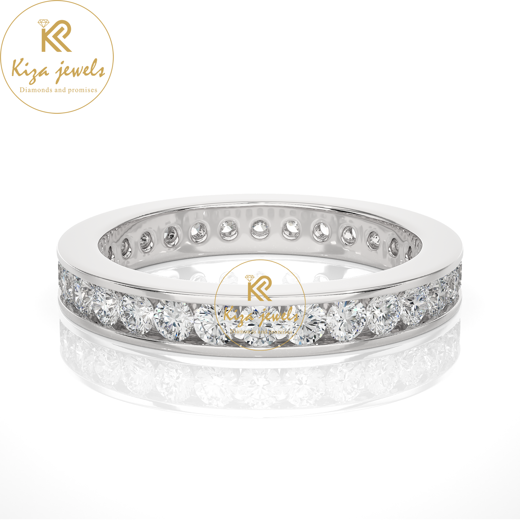 1.20 TDW Round Cut Women's Diamond Eternity Band