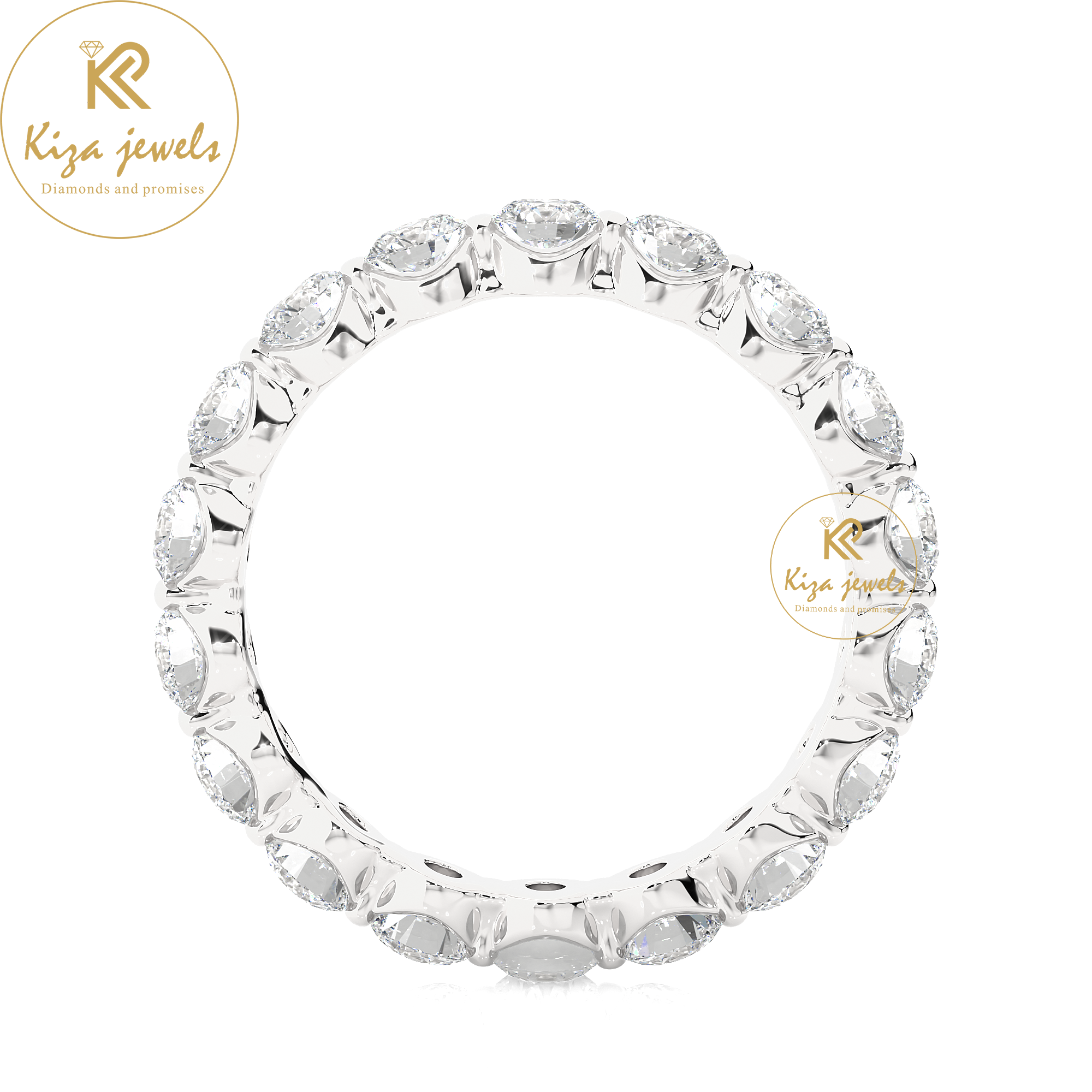 2.01 TDW Round Cut Women's Diamond Eternity Band