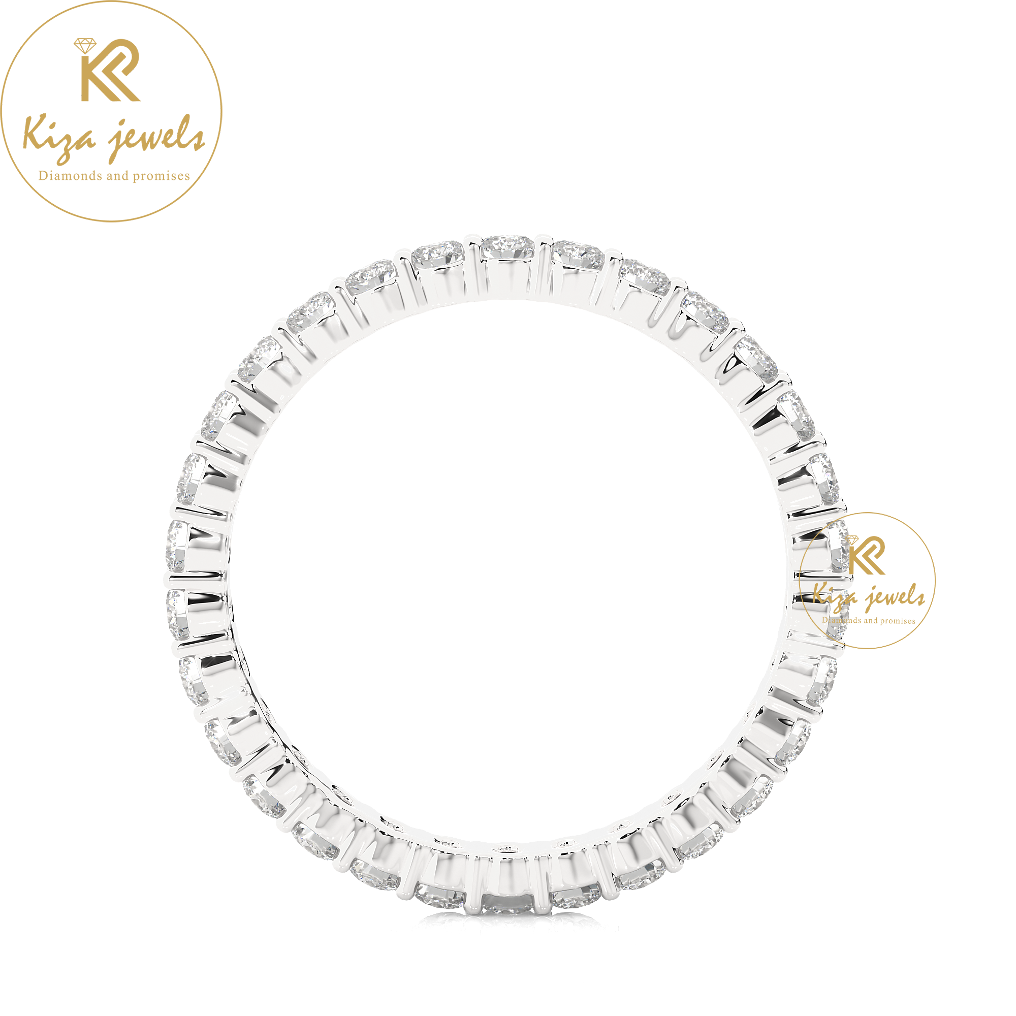 0.90 TDW Round Cut Women's Diamond Full Eternity Band