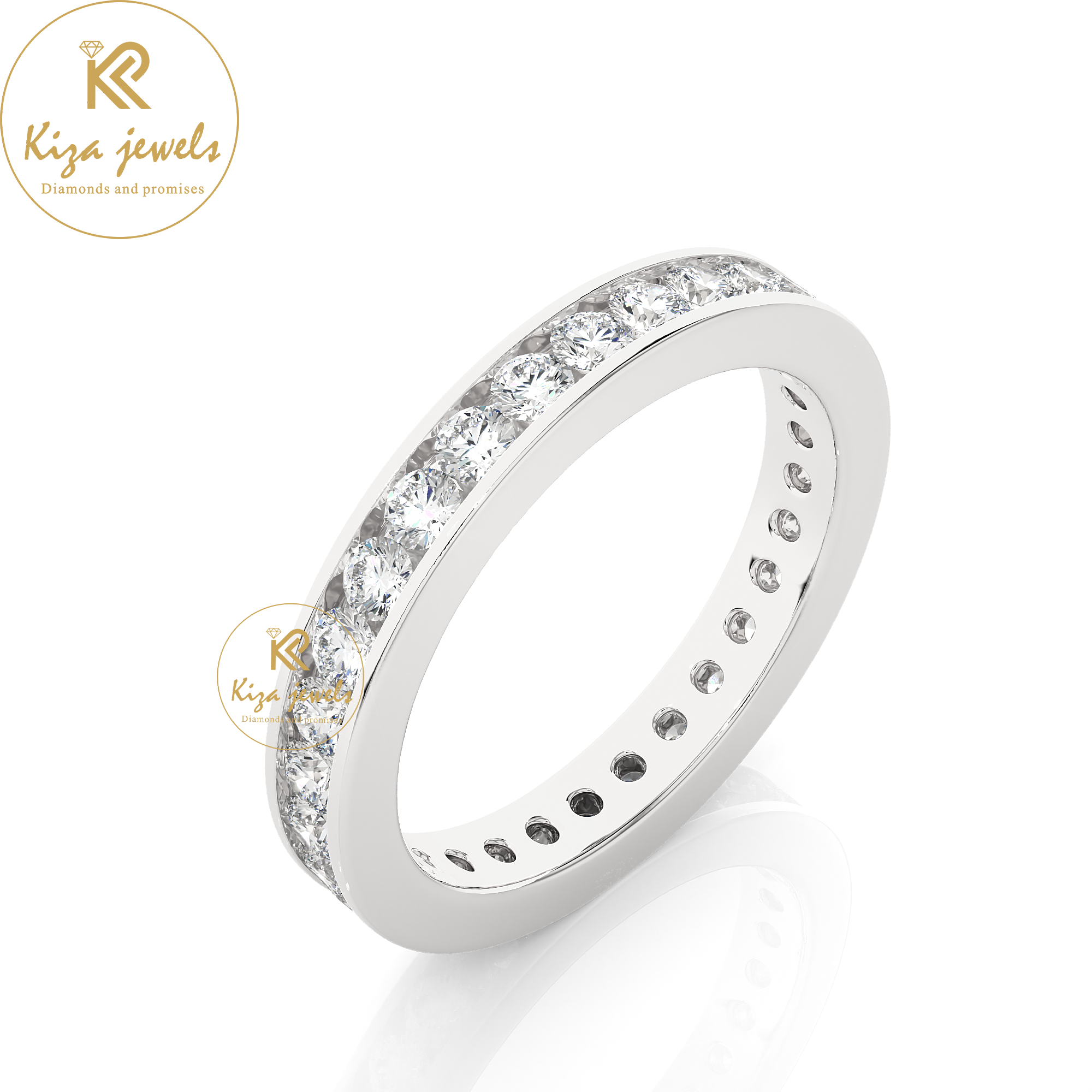 1.20 TDW Round Cut Women's Diamond Eternity Band