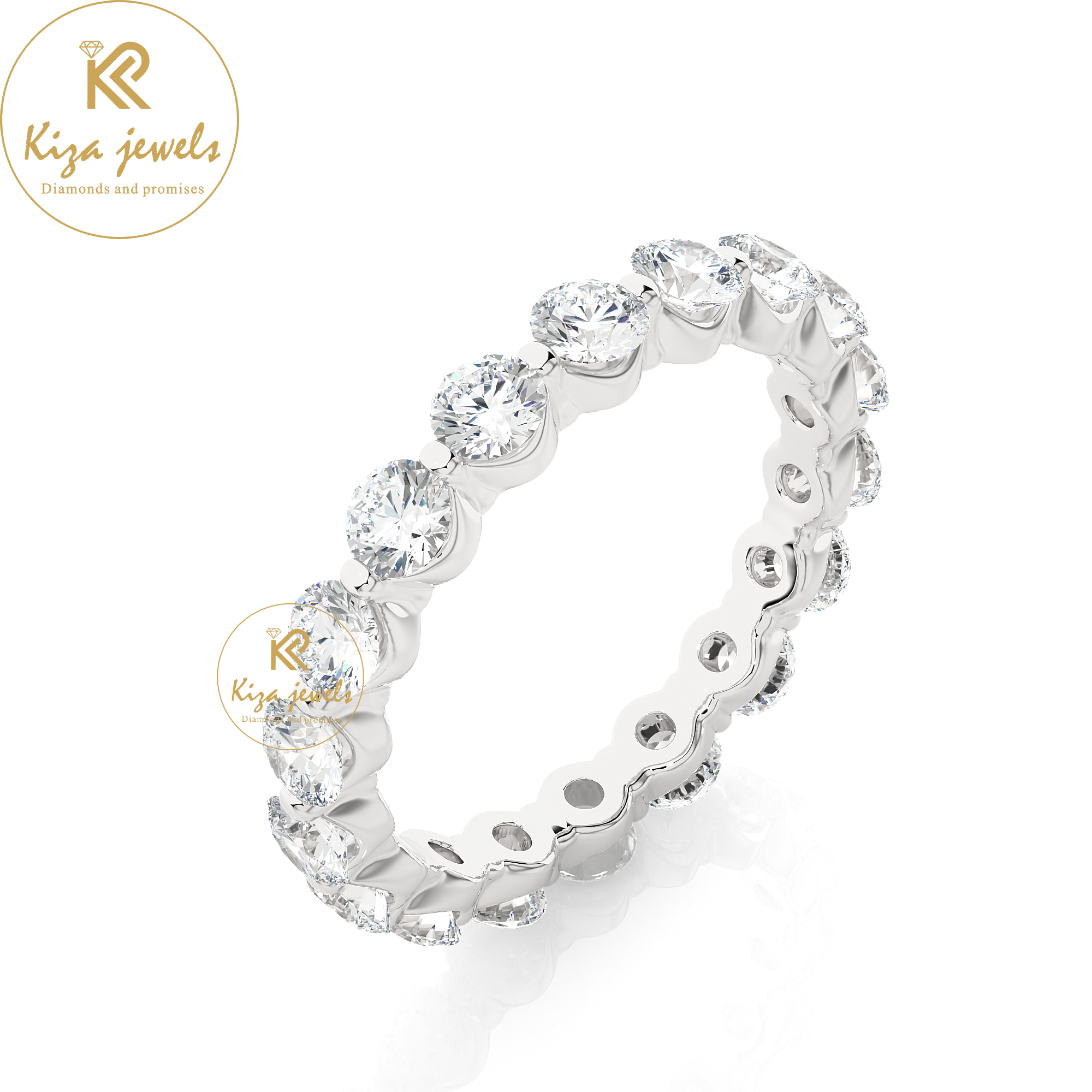 2.01 TDW Round Cut Women's Diamond Eternity Band