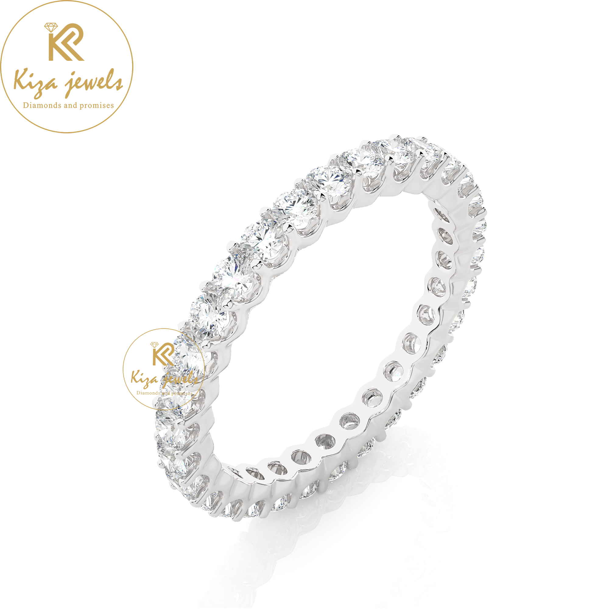 1.20 TDW Round Cut Women's Diamond Full Eternity Band