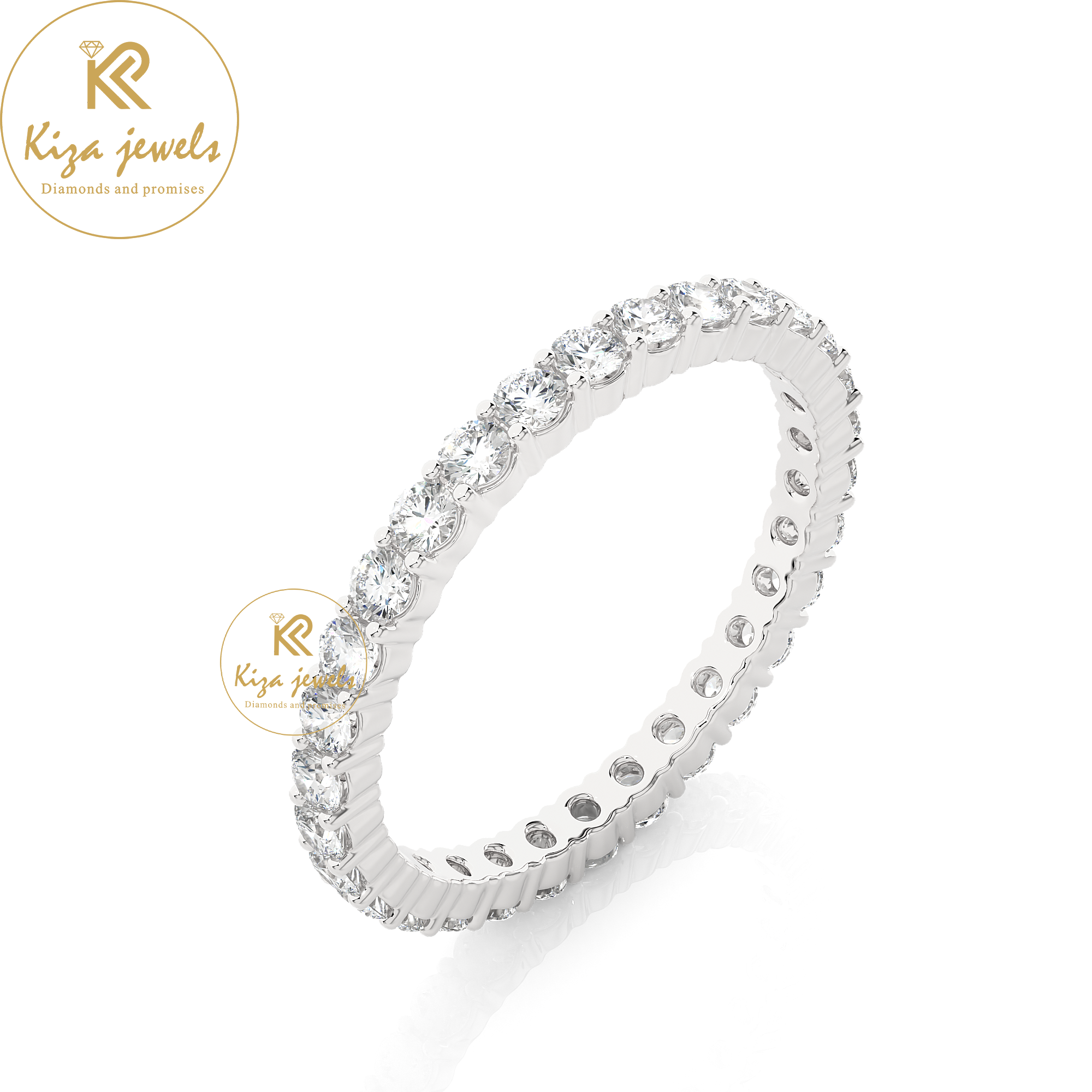 0.90 TDW Round Cut Women's Diamond Full Eternity Band